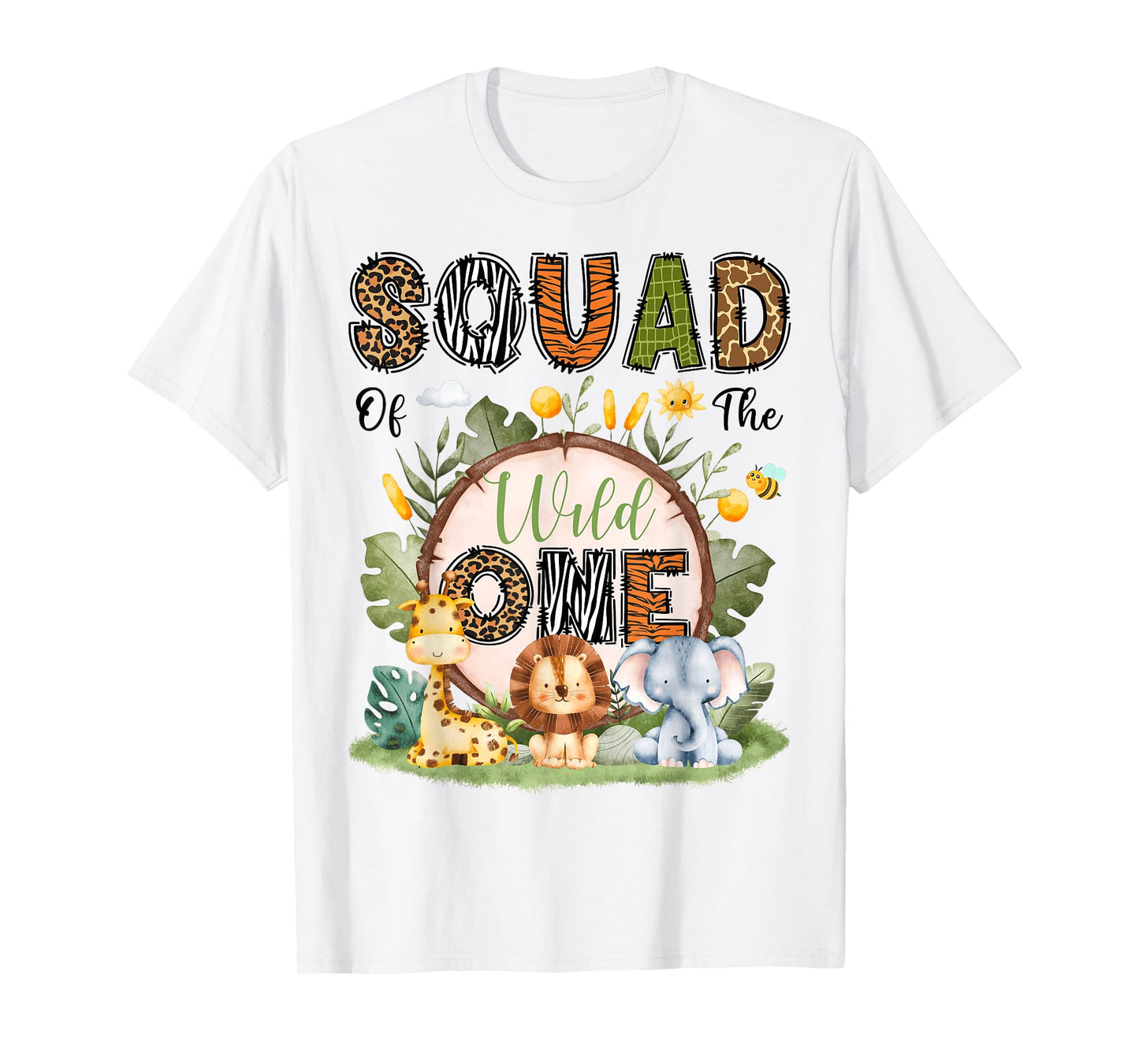 Squad Of The Wild One 1St Birthday Boy Safari Jungle T-Shirt