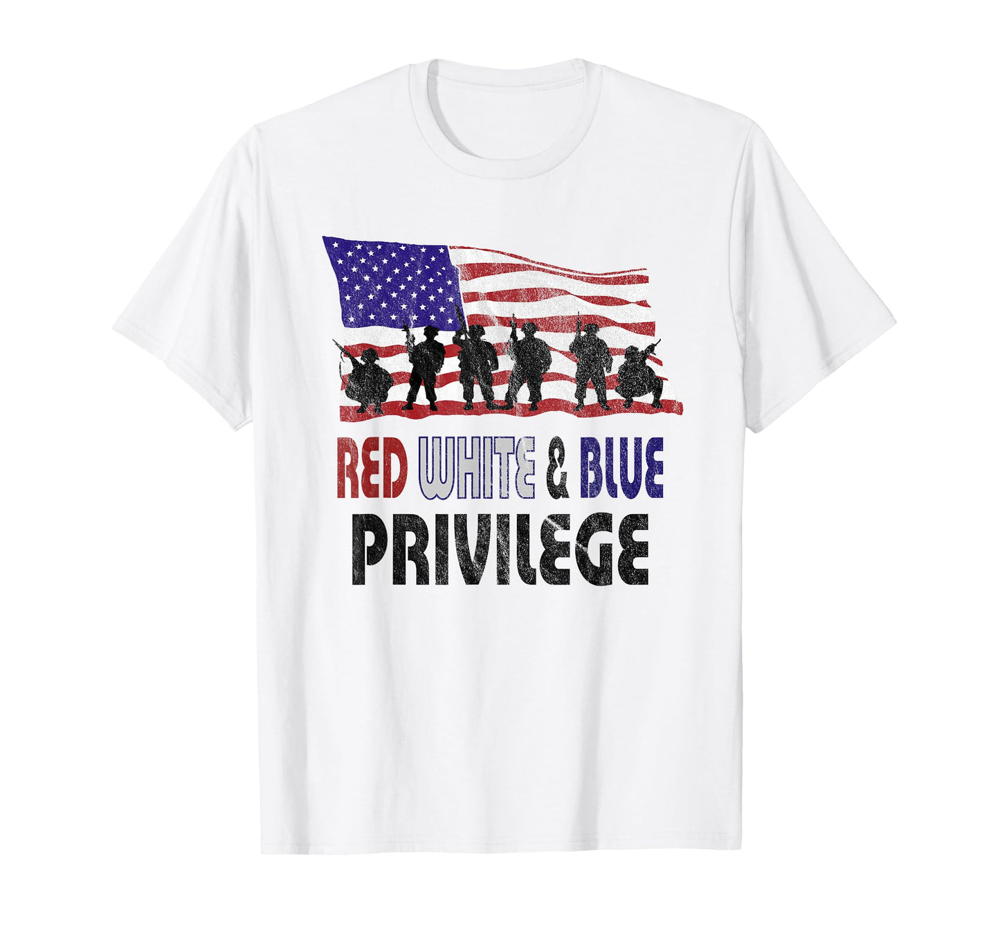 Red White & Blue Privilege Veteran's Day T-Shirt Vets T-Shirt