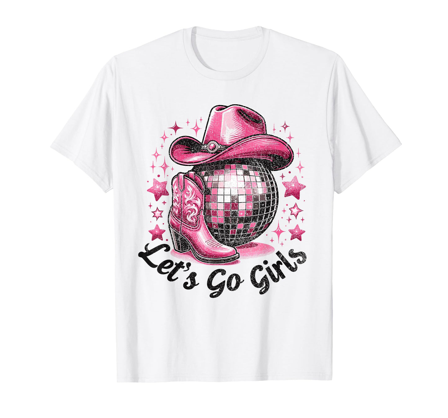 Cowgirl Disco Outfit Rodeo Bachelorette Party Let's Go Girls T-Shirt