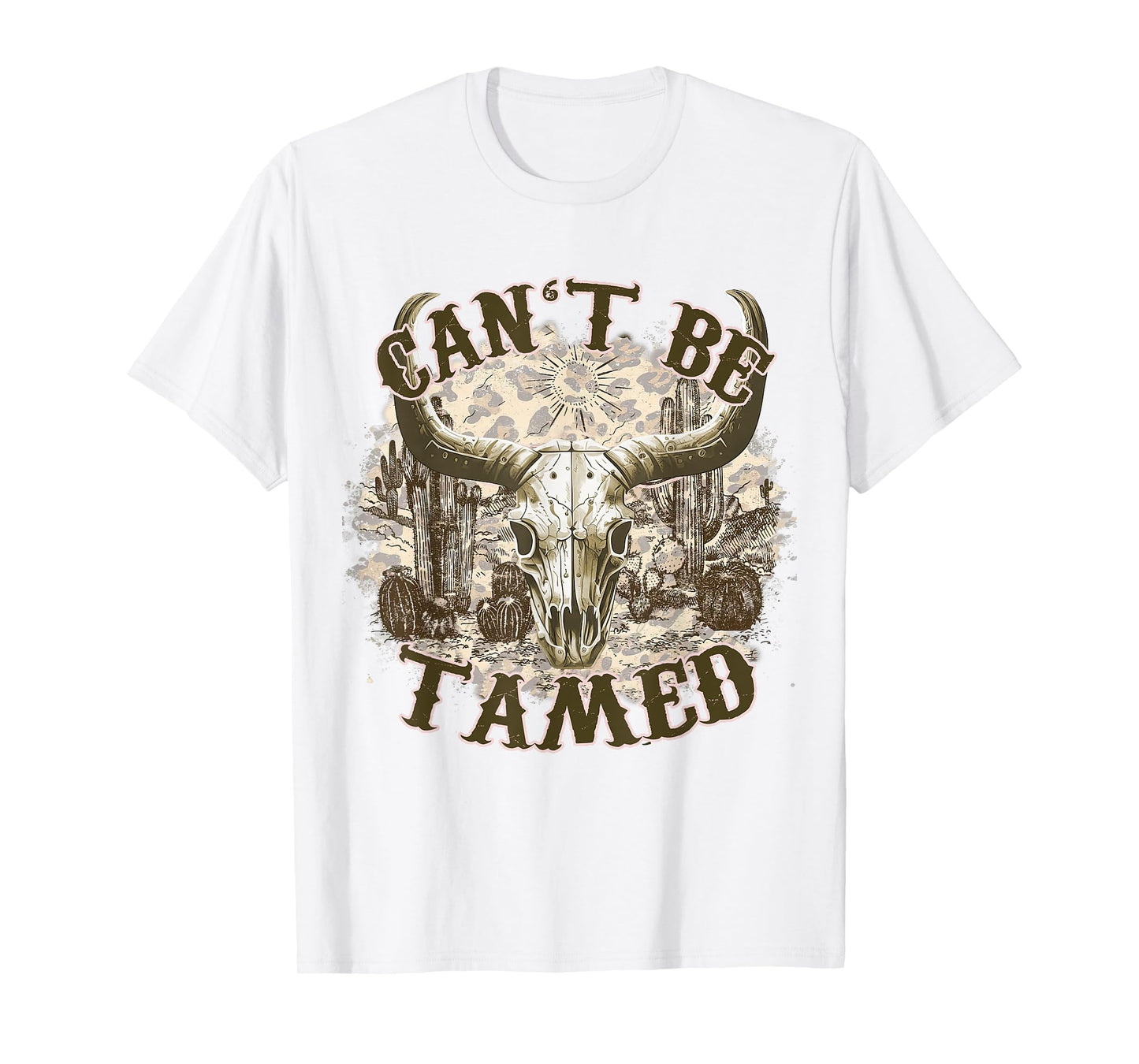 Can't Be Tamed, Western Cow Skull, Cowboy, Cowgirl Costume T-Shirt