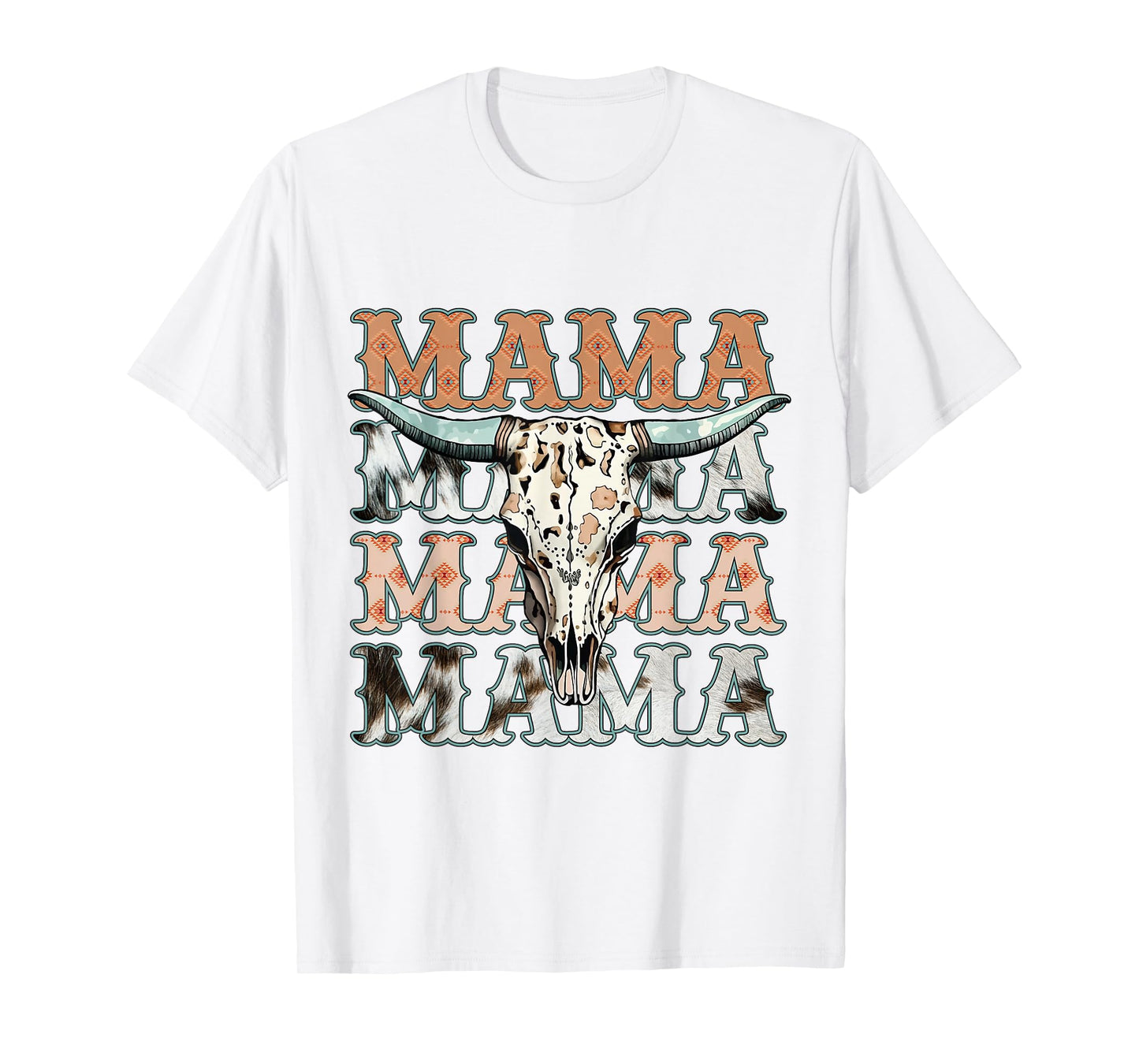 Mama Southern Western Cow Country Rodeo Cowgirl Vintage Mom T-Shirt