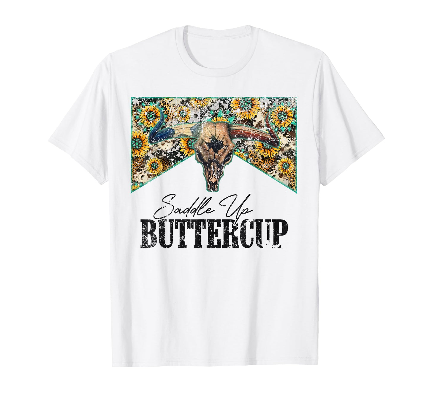 Saddle Up Buttercup Vintage Bull Skull Country Music T-Shirt