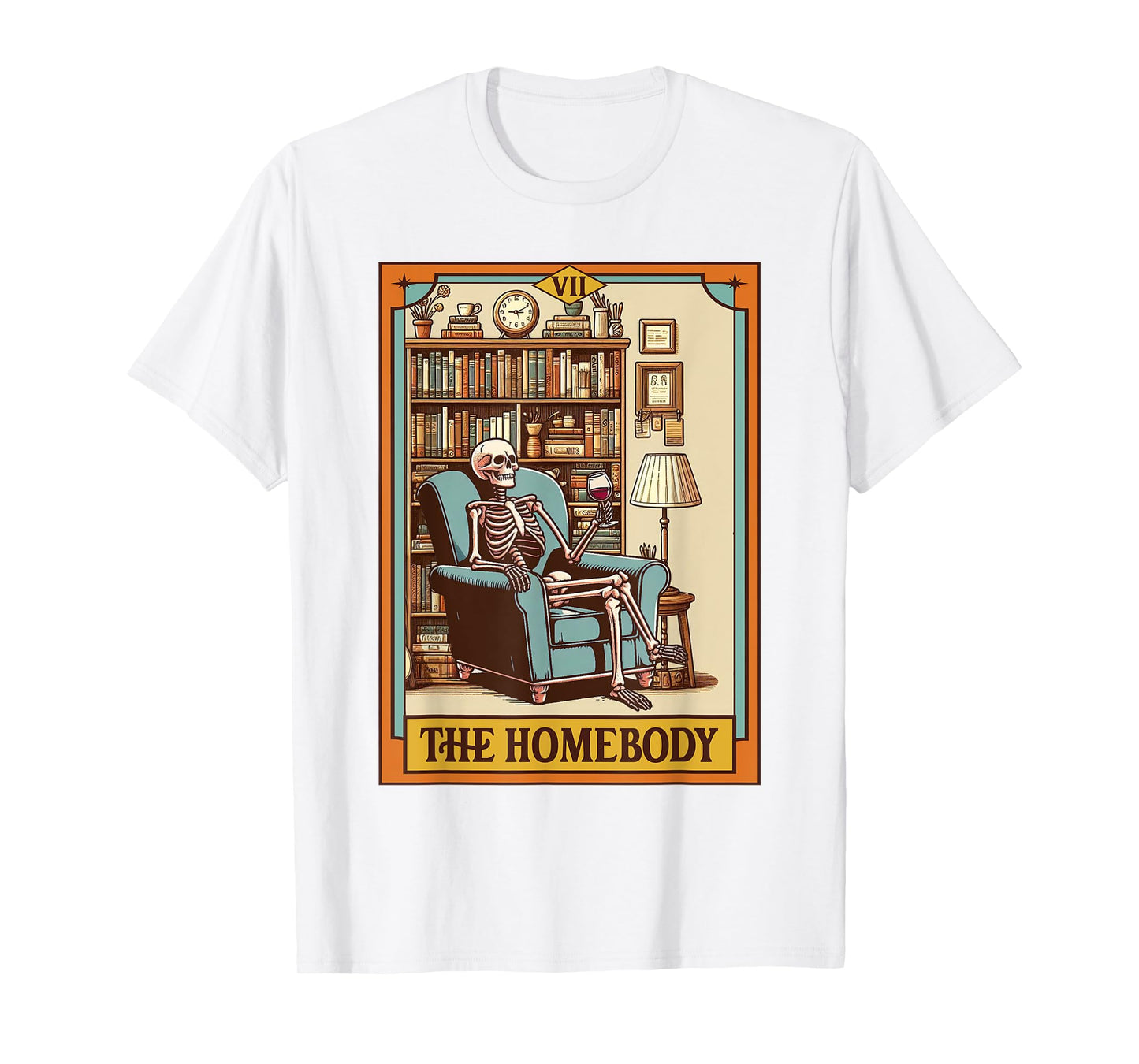 Introvert Homebody Awkward Skeleton The Homebody Tarot Card T-Shirt
