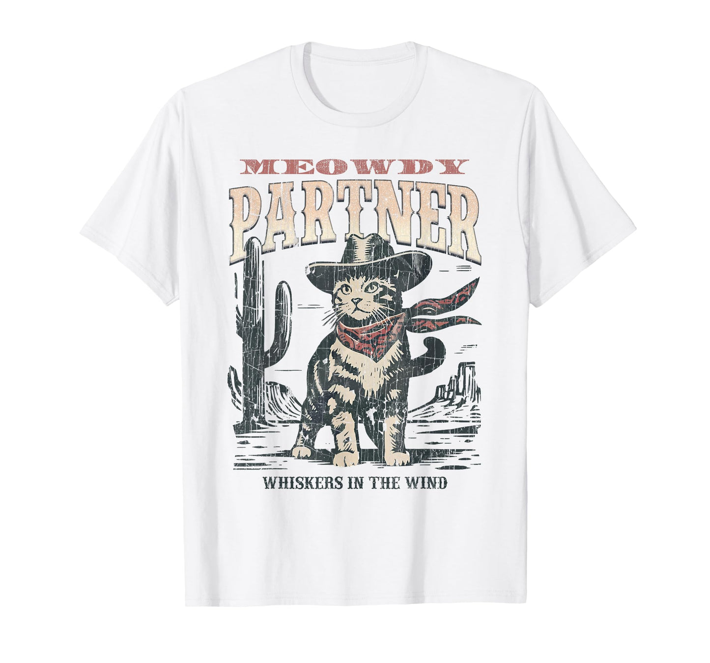 Meowdy Partner Cowboy Cat Vintage T-Shirt