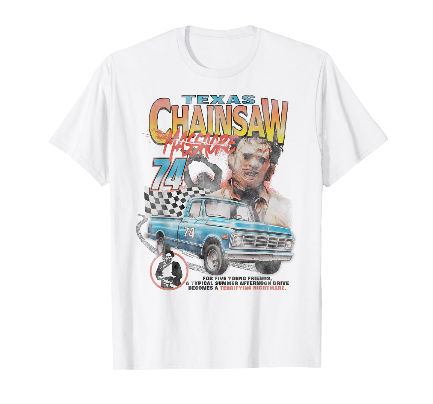 The Texas Chainsaw Massacre Pickup Truck Racing '74 Horror T-Shirt
