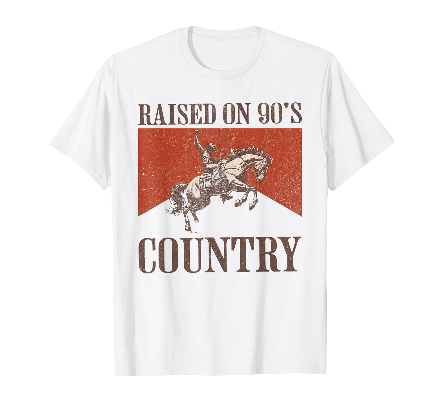 Retro Cowboy Horseback Western Rodeo Raised On 90's Country T-Shirt