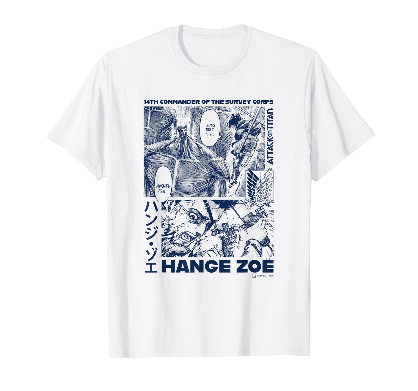 Attack on Titan Commander Hange Zoe Big Chest Manga Poster T-Shirt