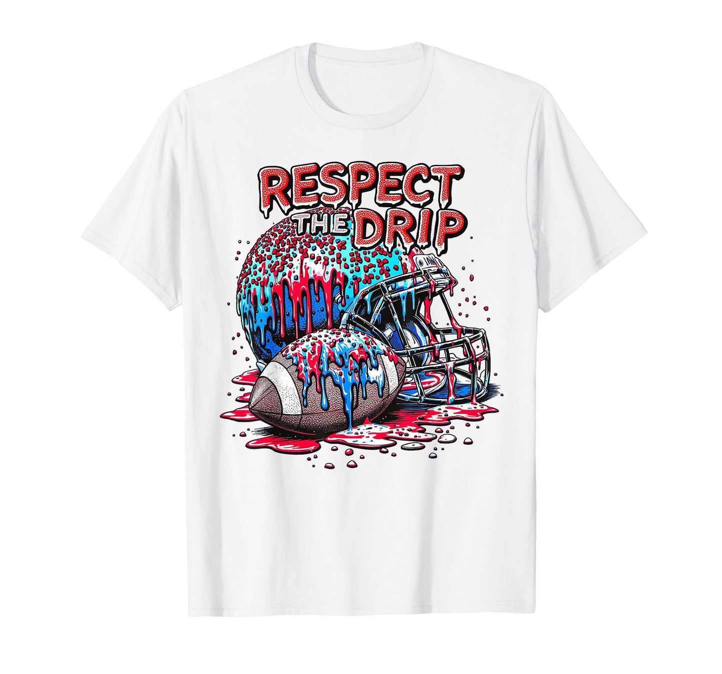 Football Drip for Boys Ice Cream Respect The Drip Football T-Shirt