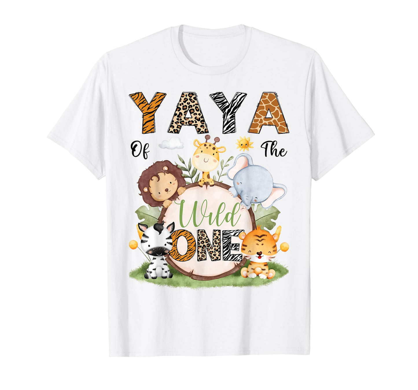 Yaya Of The Wild One 1St Birthday Boy Safari Lover T-Shirt