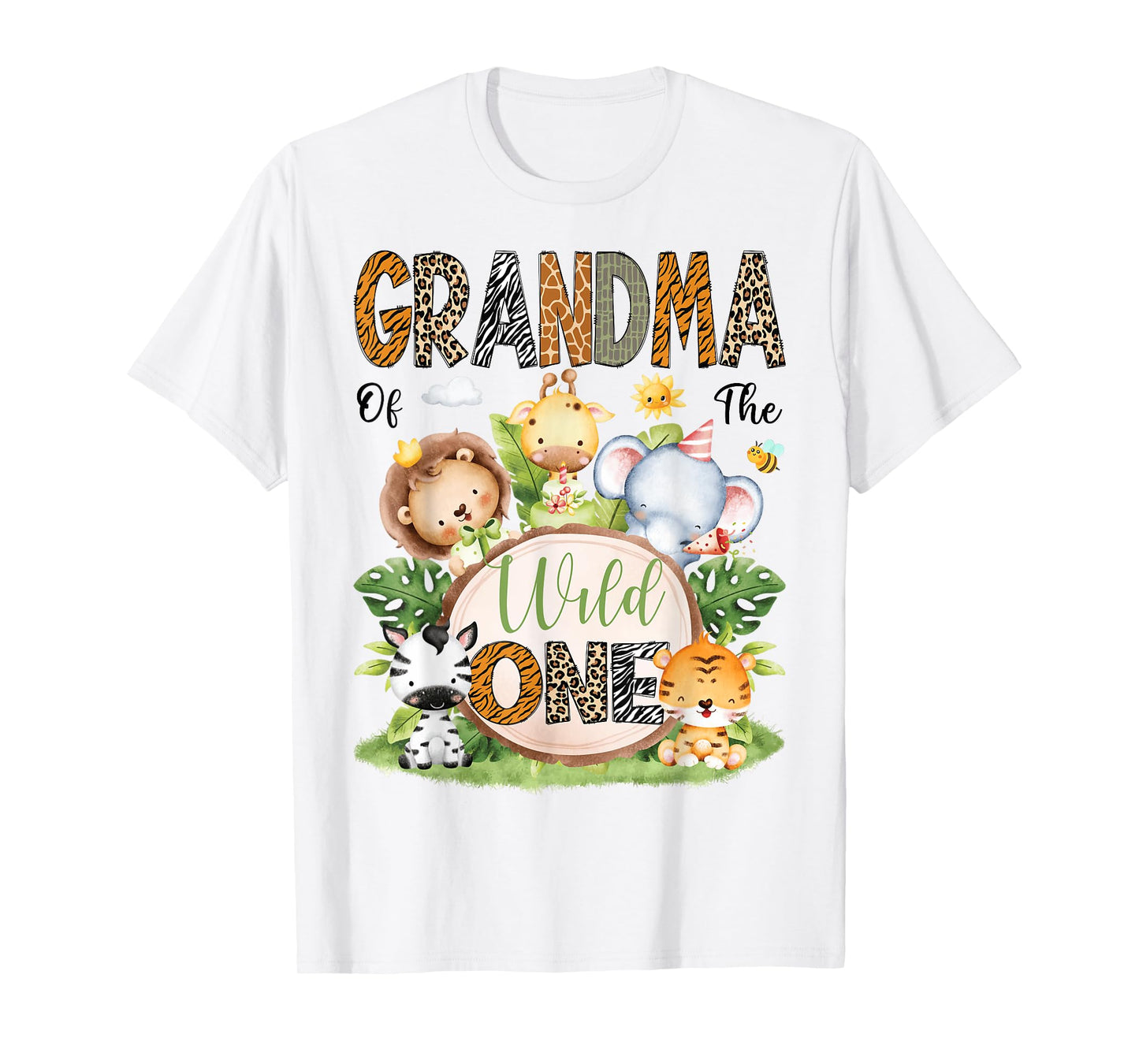 Grandma Of The Wild One Safari Jungle 1St Birthday Kids T-Shirt