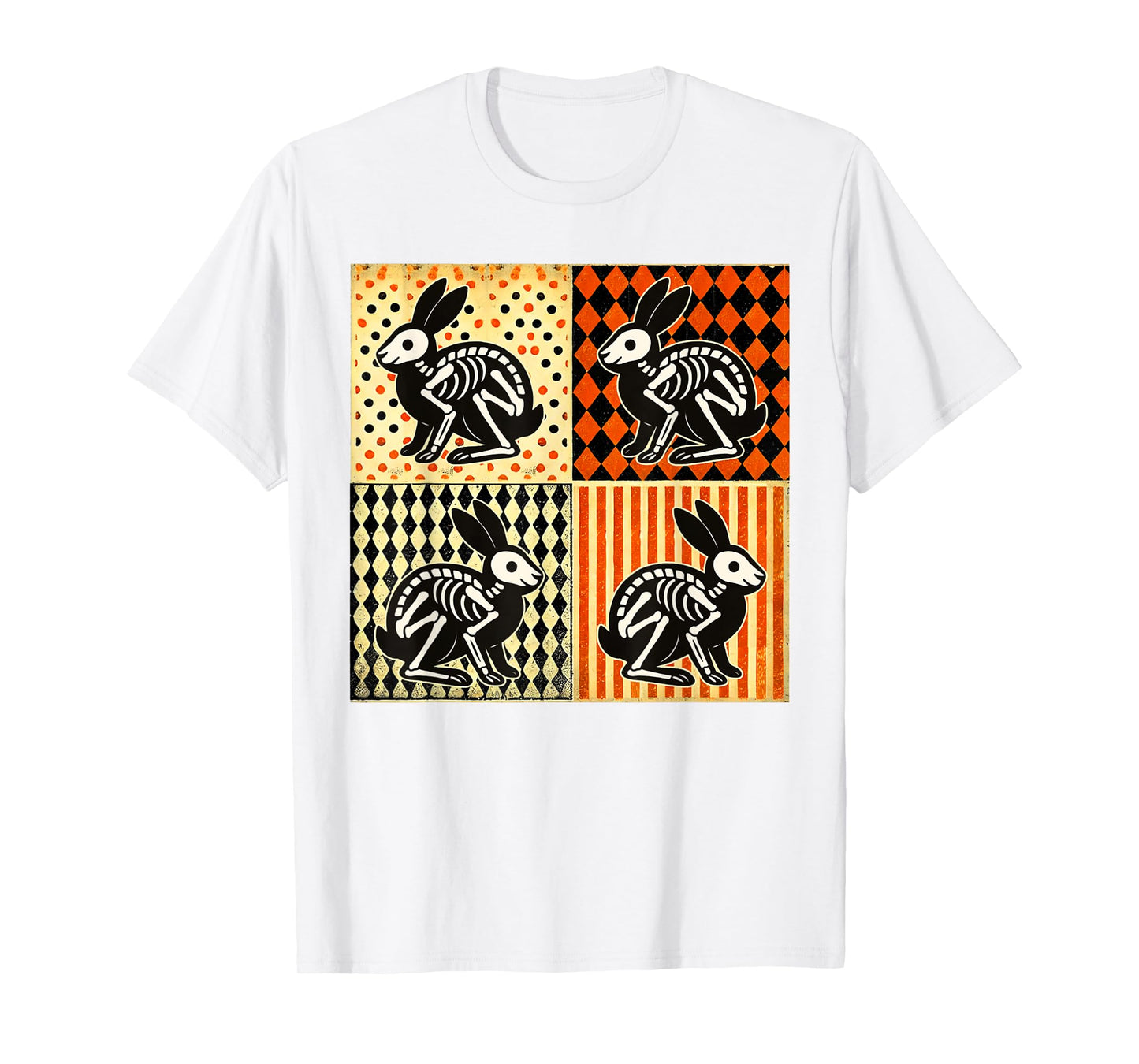 Halloween Vibes Spooky Mama Rabbit Lover Rabbit Skeleton T-Shirt