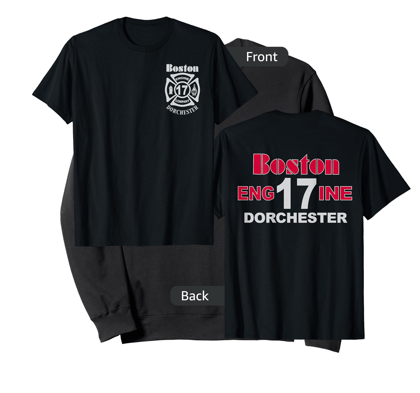 Boston Fire Department Engine 17 Dorchester - Light Graphics T-Shirt