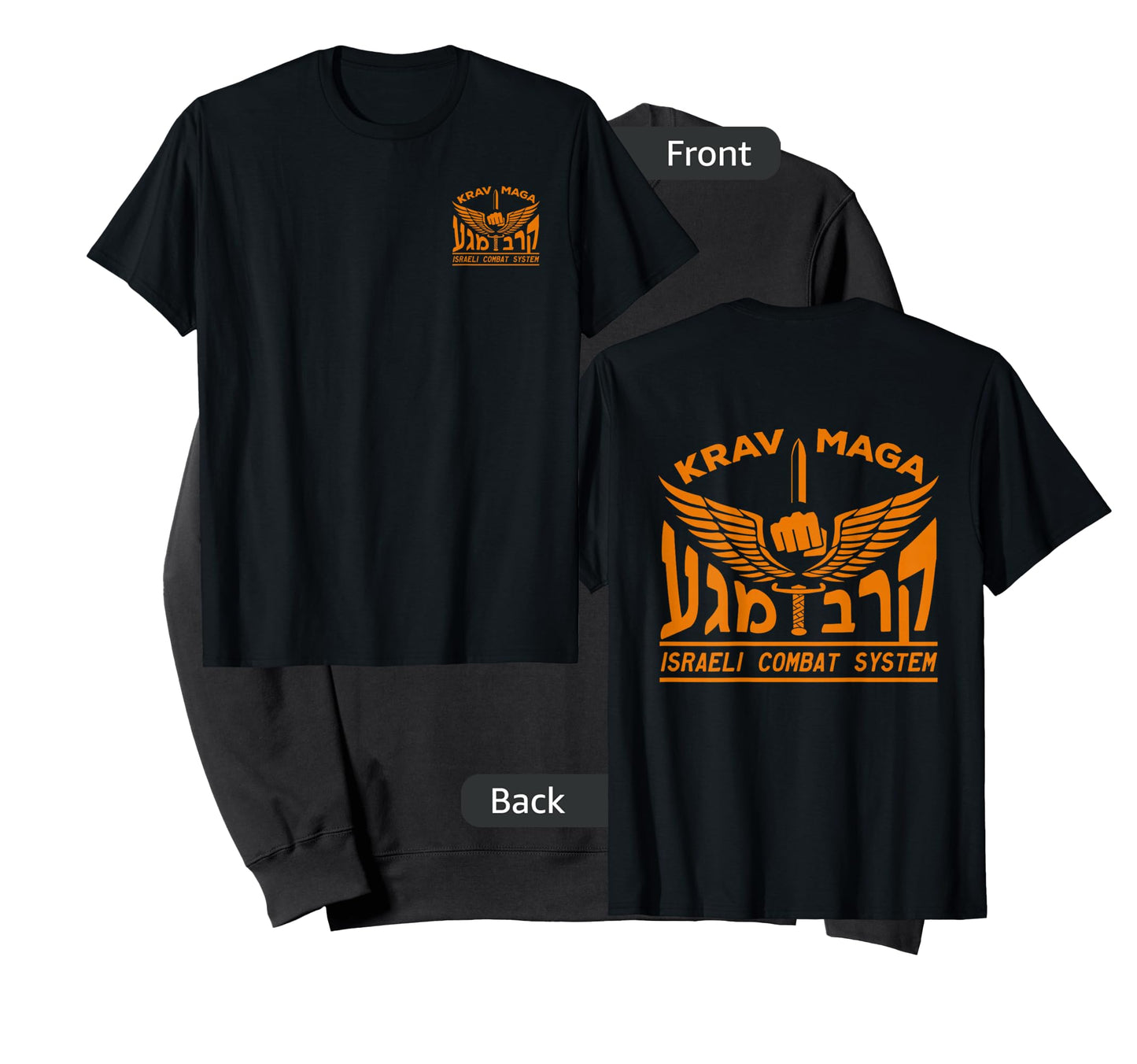 KRAV MAGA Shirt Israeli Combat System Front Back T-Shirt