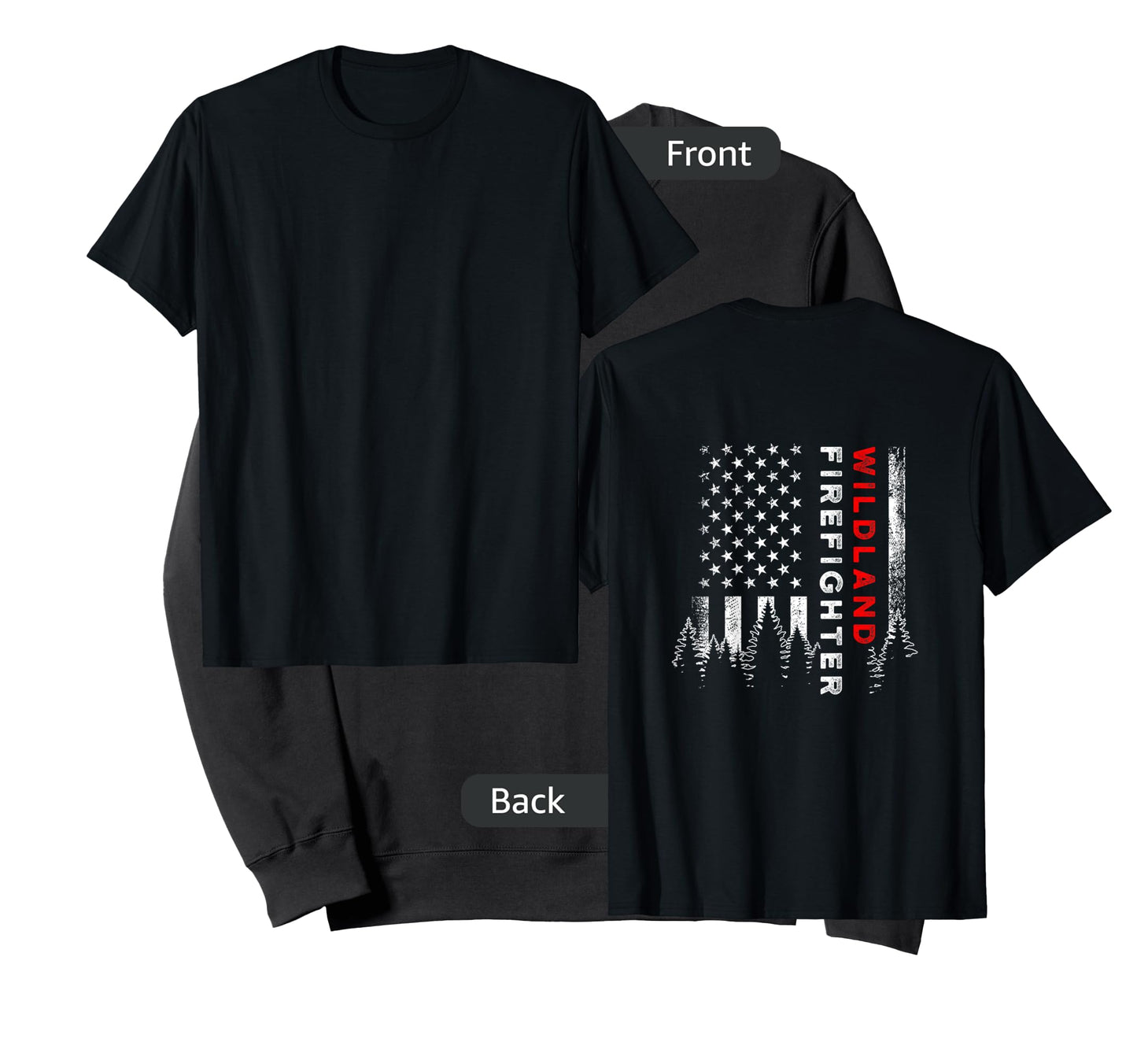 Wildland Firefighter Us Flag Firemen T-Shirt
