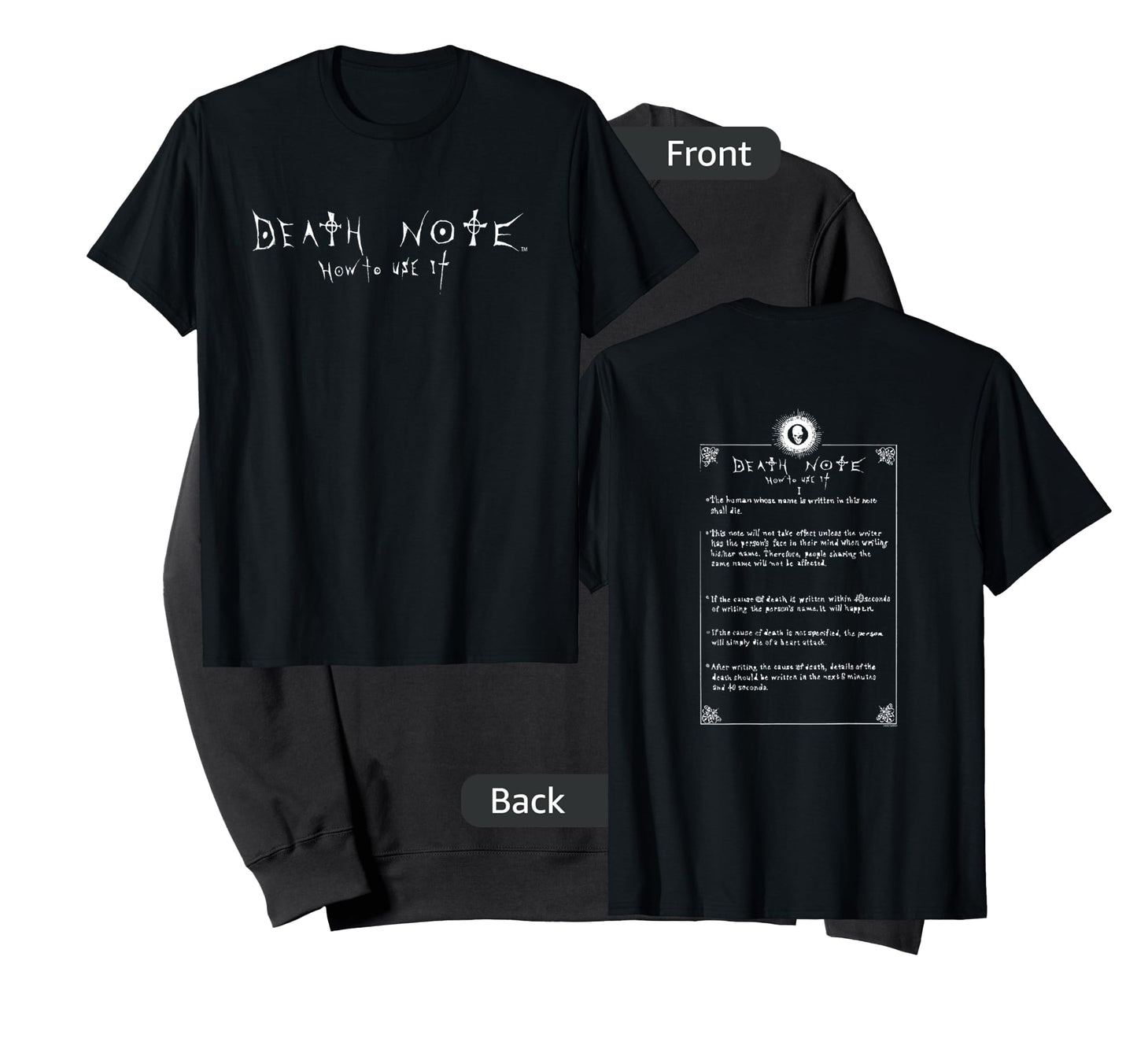 Death Note How to Use It Front and Back Anime T-Shirt