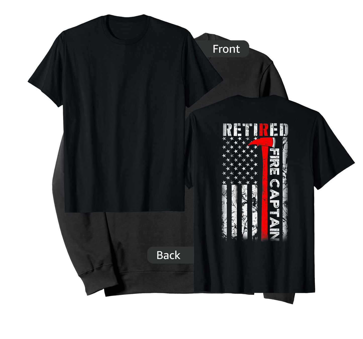 Retired Firefighter Fire Captain Retirement UAS flag Gifts T-Shirt