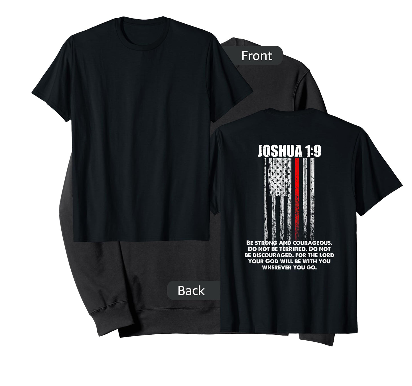 Thin Red Line Firefighter Bible Verse Christian T-Shirt