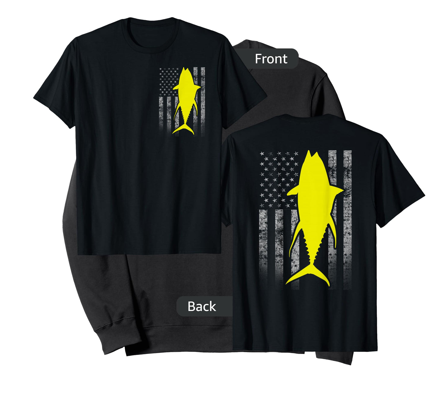 Two-Sided Yellowfin Flag Shirt - Yellowfin Tuna US Flag T-Shirt