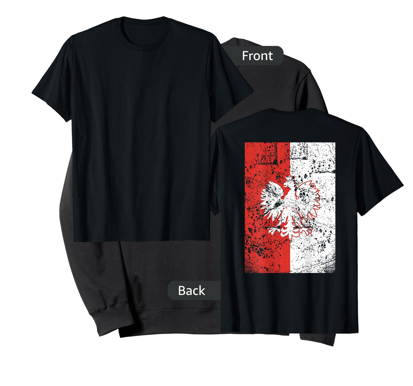 Poland Flag Vintage Big Polska Eagle Polish Pride Country T-Shirt