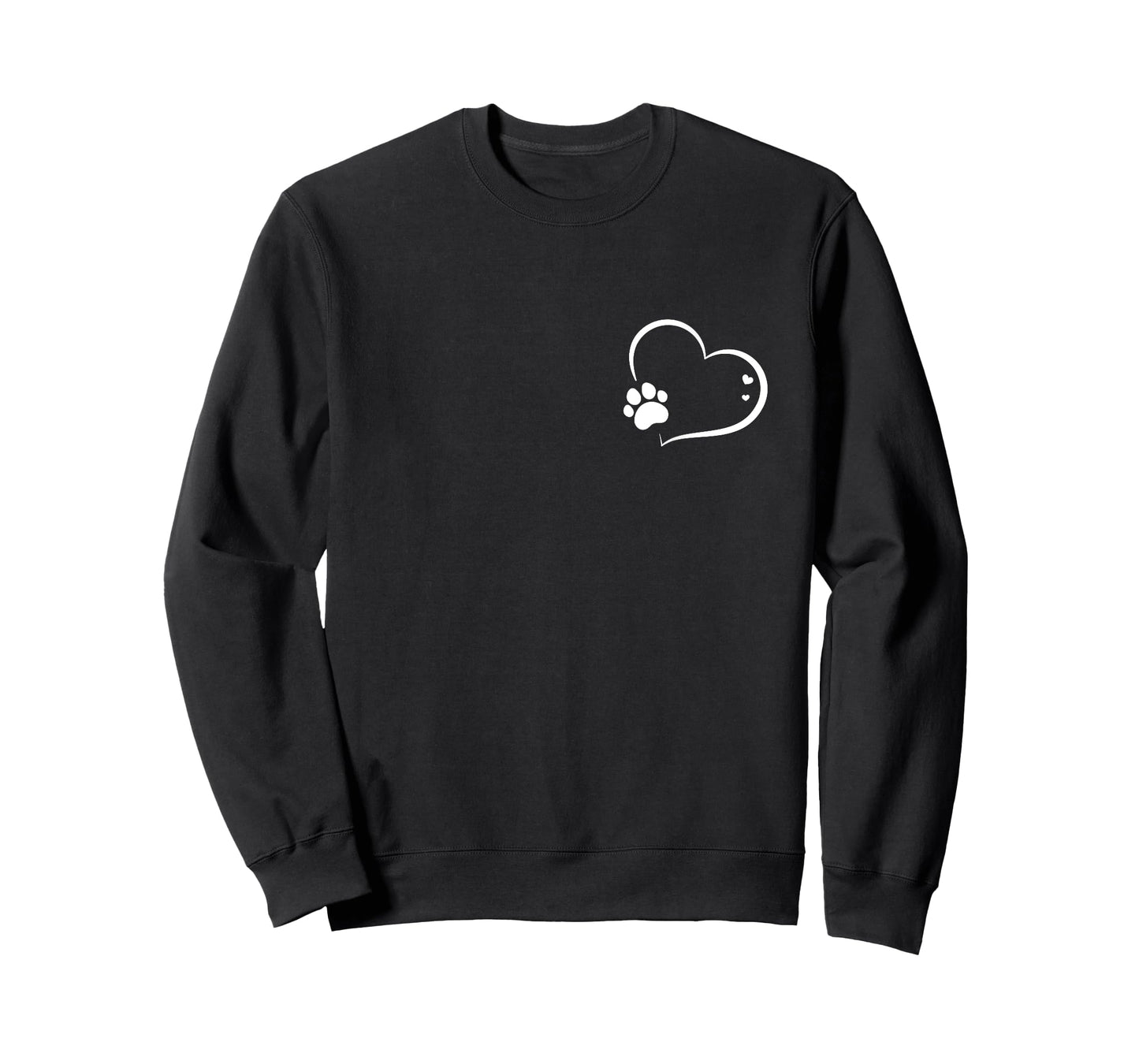 Pet Lover's Embrace Graphic Design Heart and Paw Love T-Shirt