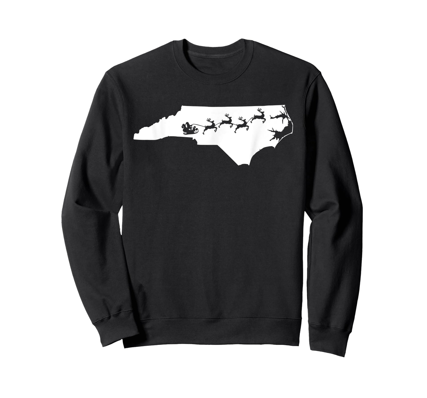 North Carolina Christmas Map Reindeer T-Shirt