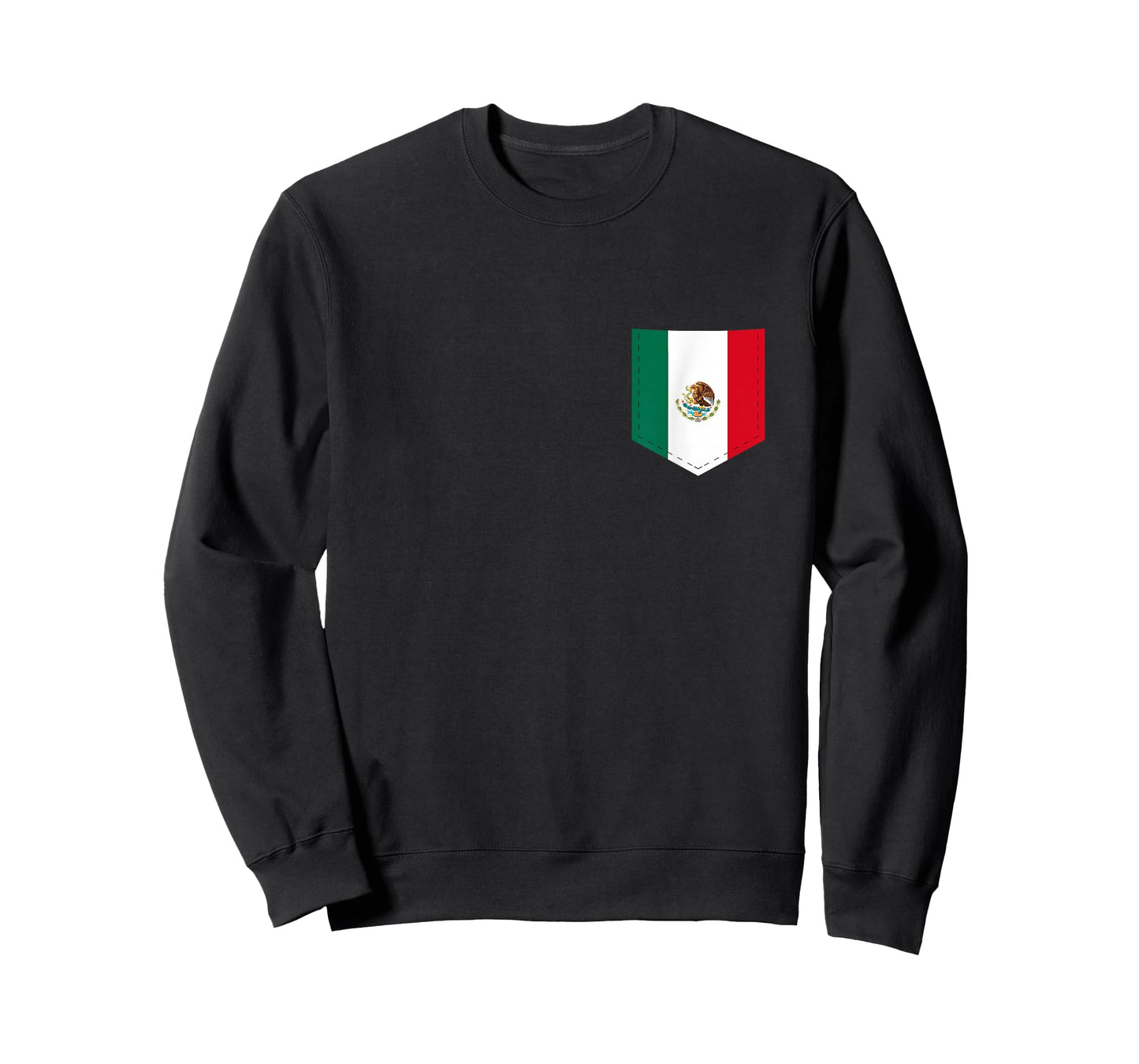 Mexico Flag with Printed Mexican Flag Pocket T-Shirt