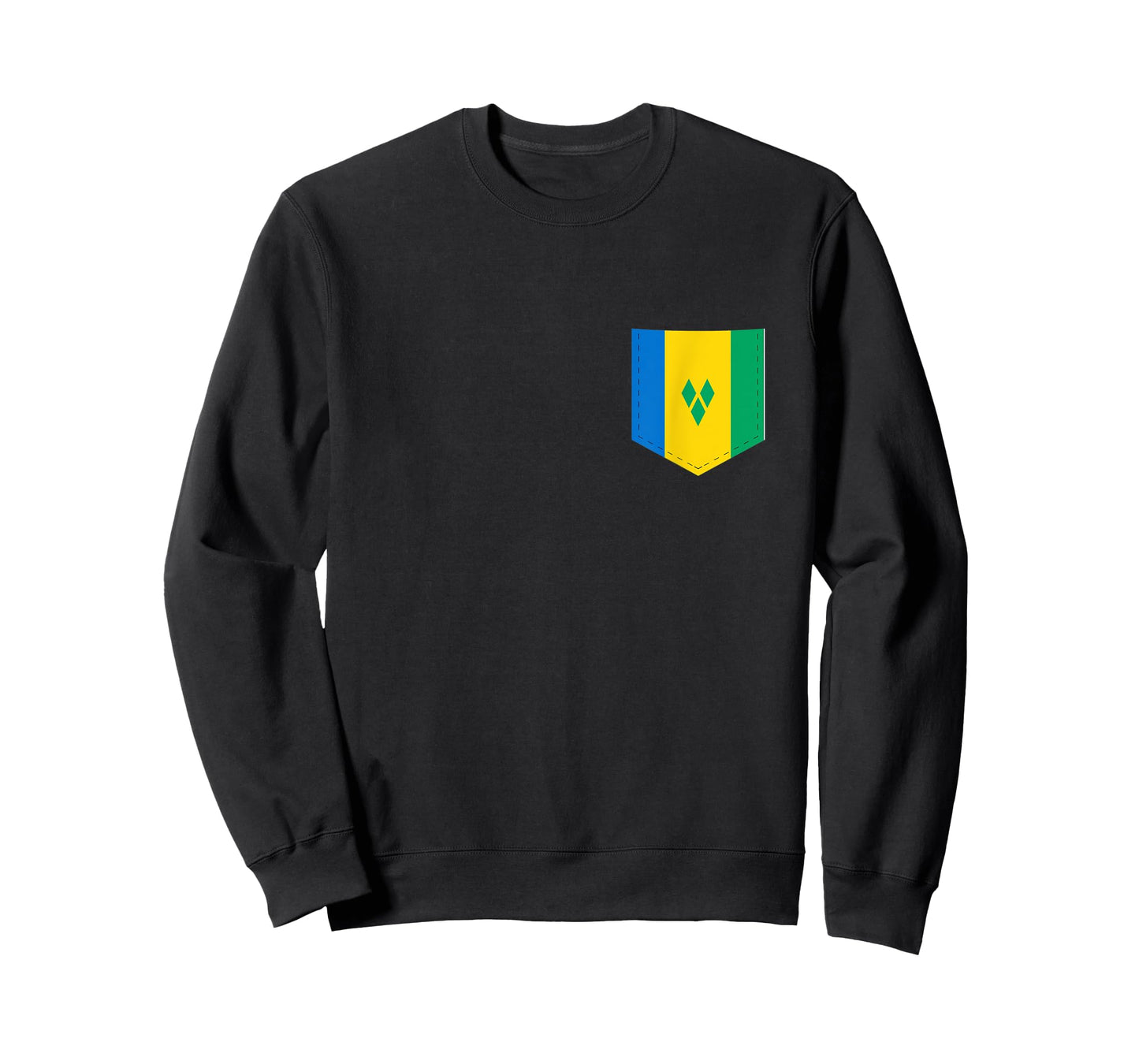 Saint Vincent Flag Tee with Printed Vincentians Flag Pocket