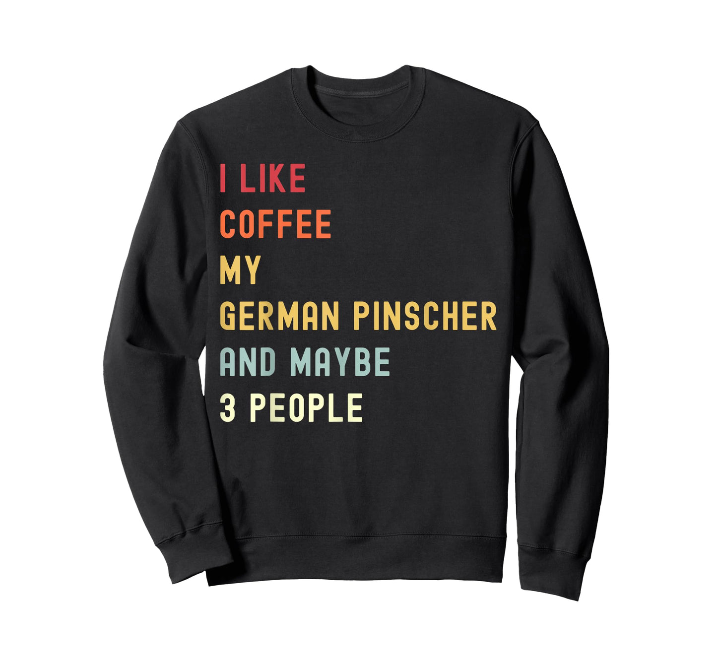 Funny German Pinscher Retro Dog And Coffee Lover T-Shirt