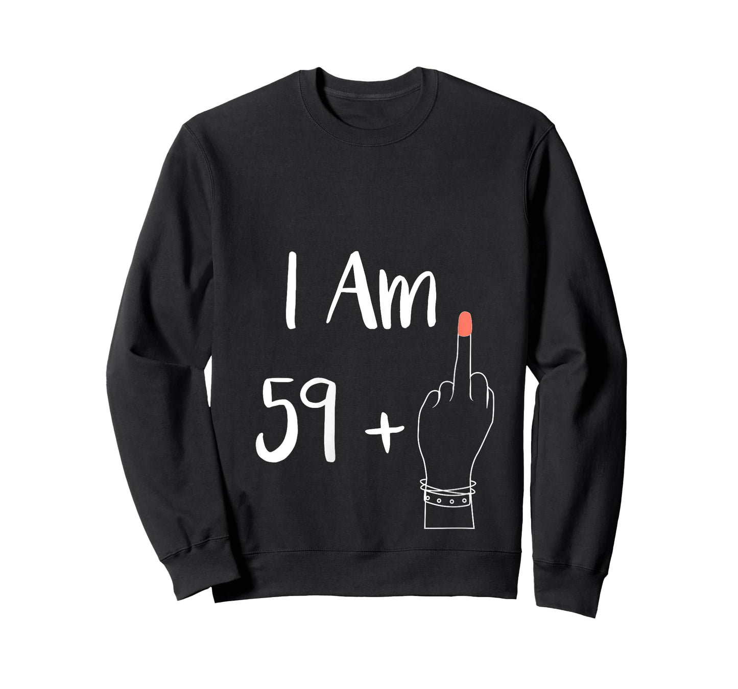 Womens I Am 59 Plus 1 Middle Finger for A 60th Women 60 Years Old V-Neck T-Shirt
