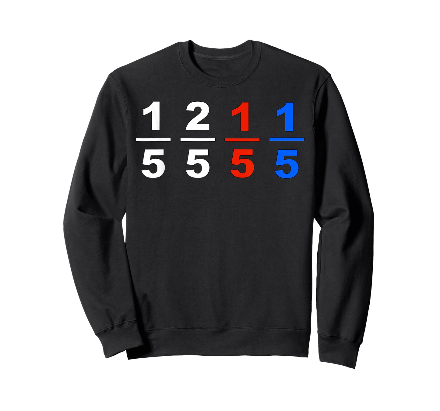 One Fifth Two Fifth Red Fifth Blue Fifth Funny Math Humor T-Shirt