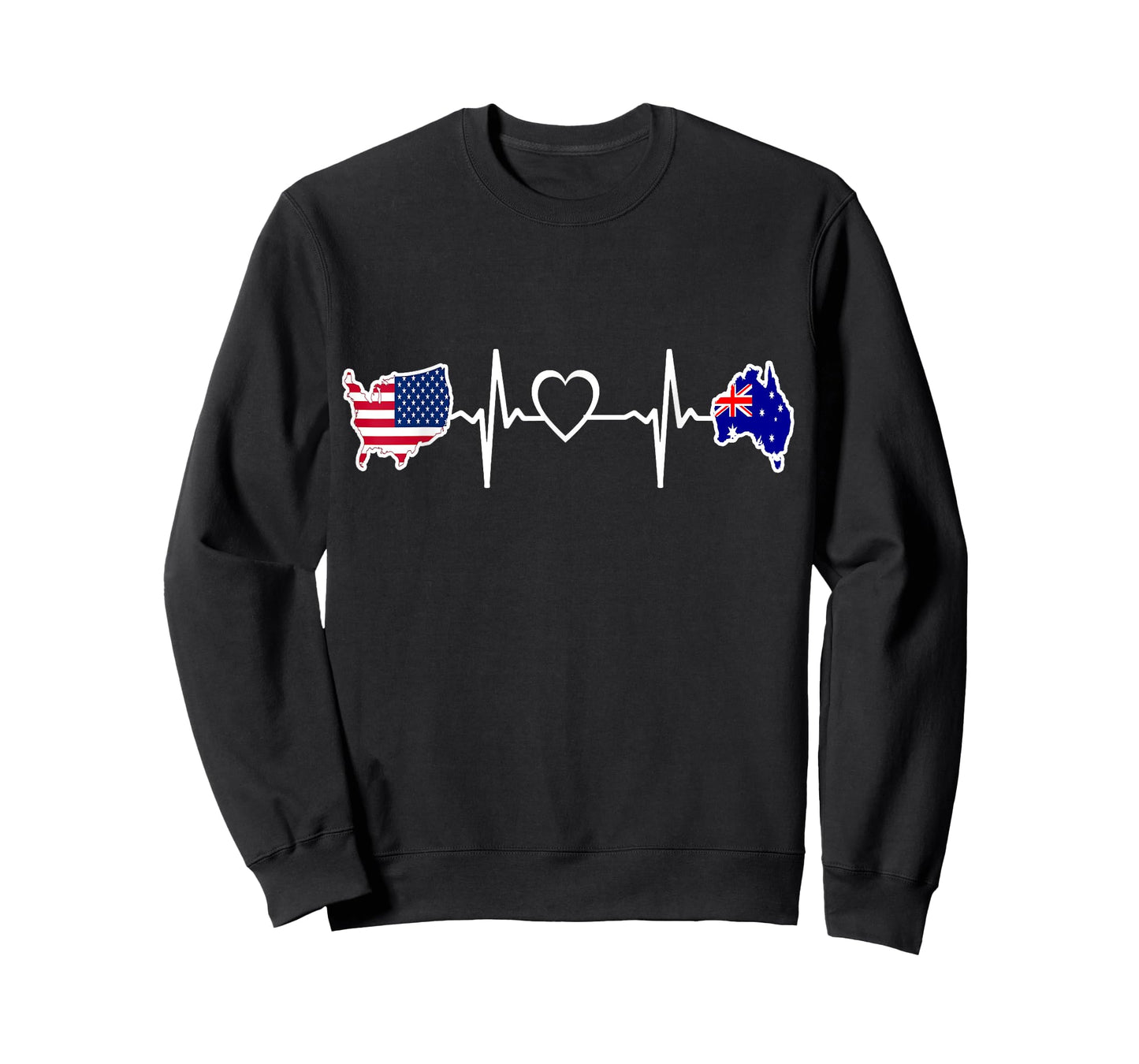 Australia American USA Flag - USA Australian Heartbeat T-Shirt
