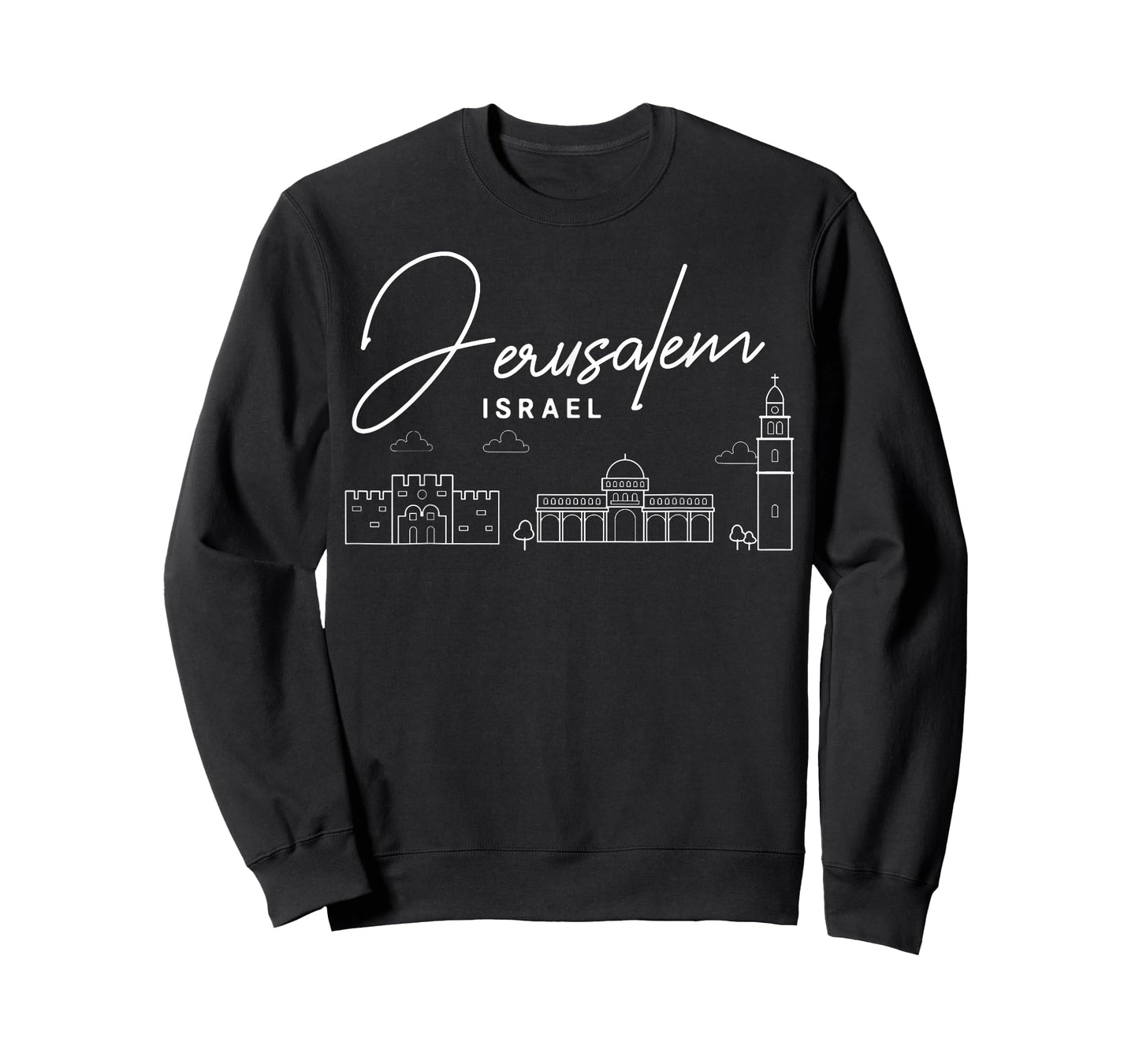 Jerusalem Israel City Skyline Map Travel T-Shirt