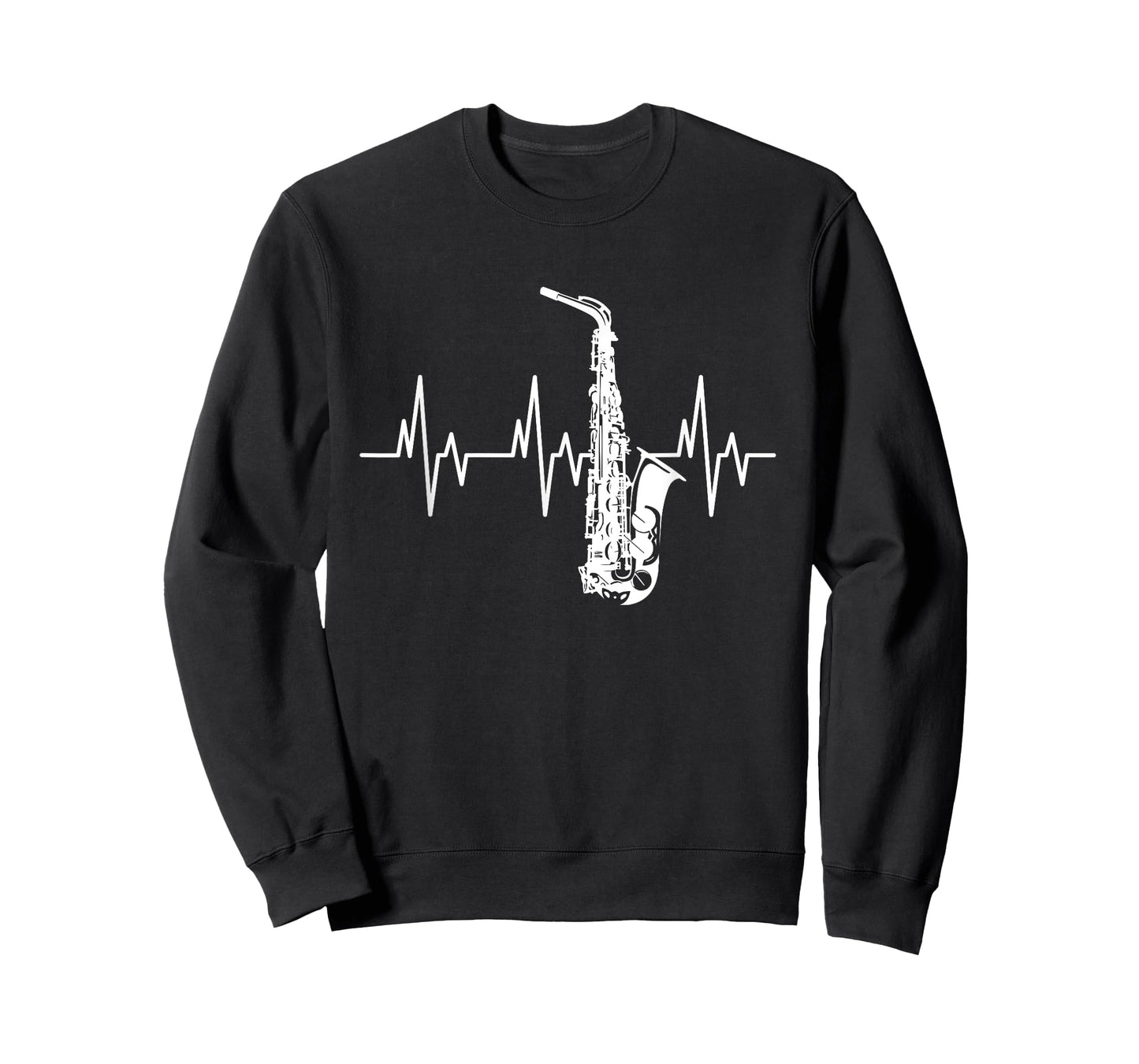 Saxophone Heartbeat Funny EKG Sax Player Gift Men Women Kids T-Shirt