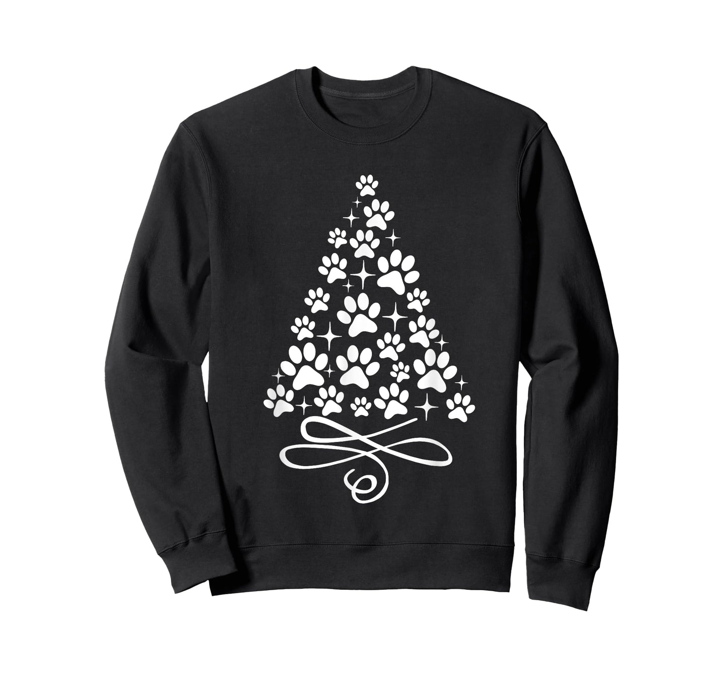 Dog Cat Paw Print on Christmas Tree T-Shirt for Men Women Kids