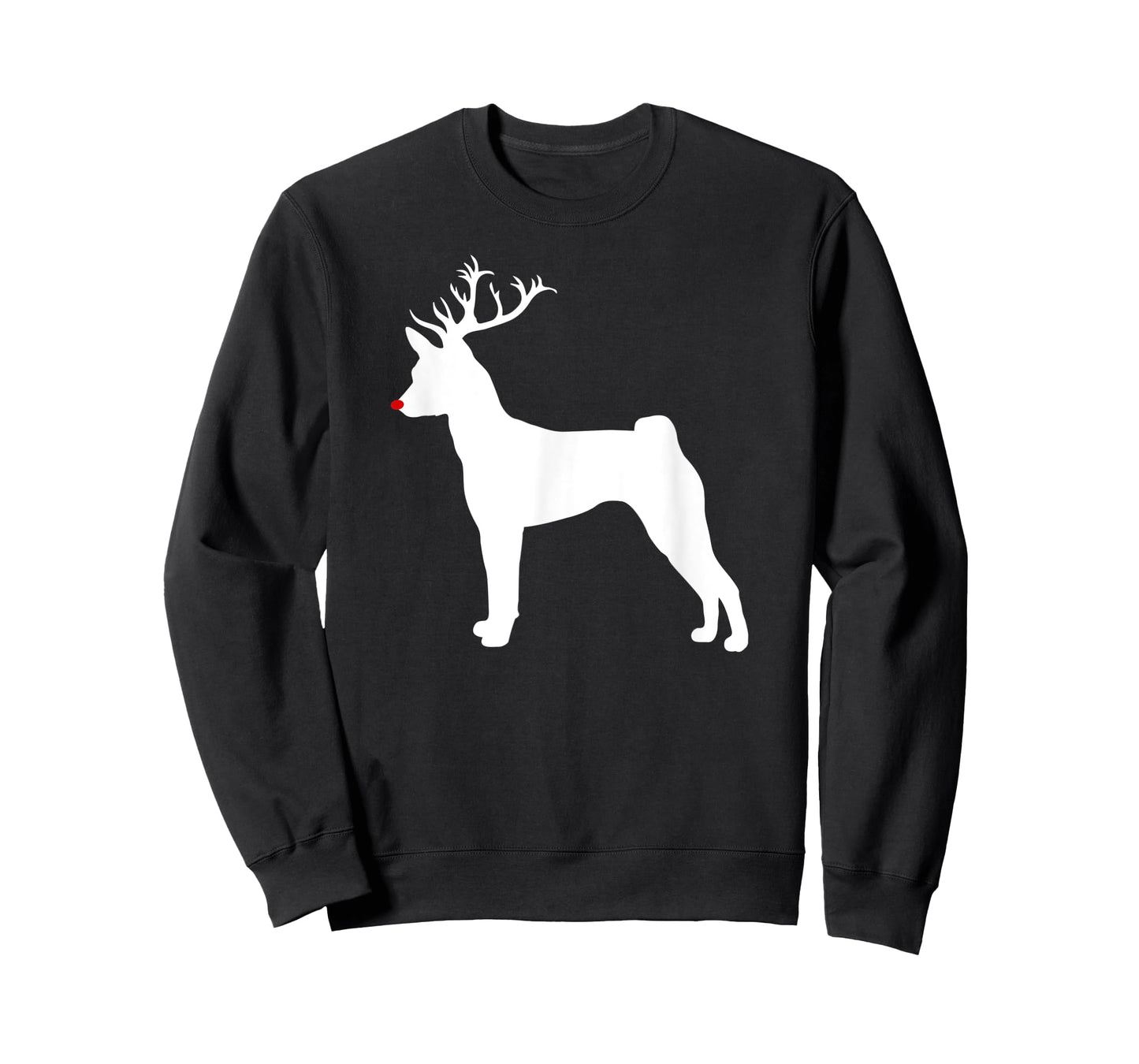 Funny Basenji Dog Christmas Reindeer Antlers Xmas T-Shirt
