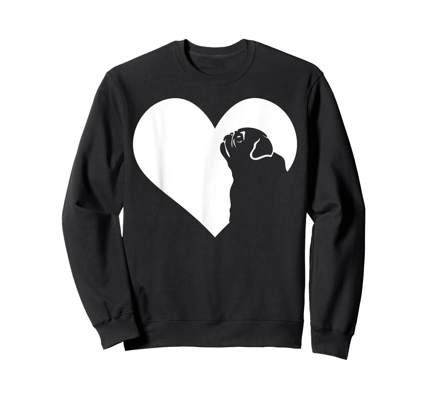 Dog Pug Heart Silhouette - Pug T-Shirt for Men Women Girls Kids
