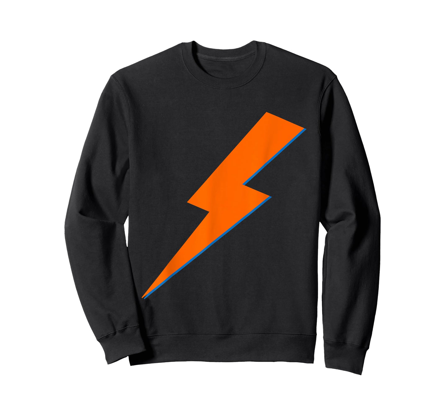 Cool Orange Blue Lightning Bolt Print T-Shirt