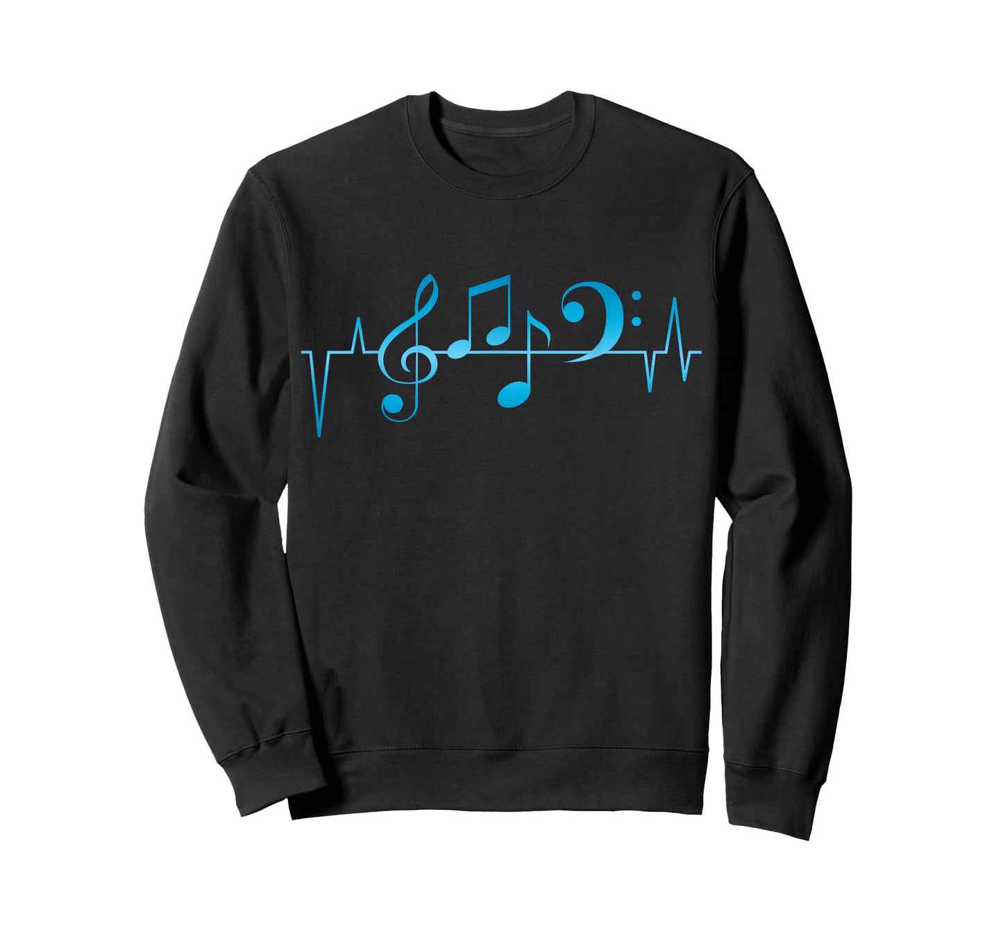 Music Heartbeat Notes Bass Clef Musician T-Shirt