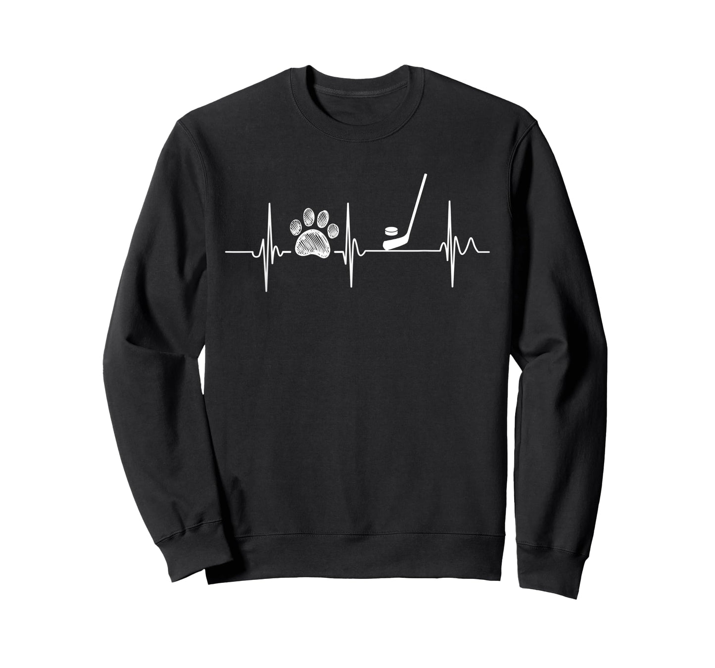 Hockey Heartbeat Dog Cat Paw Print Heartbeat T-Shirt
