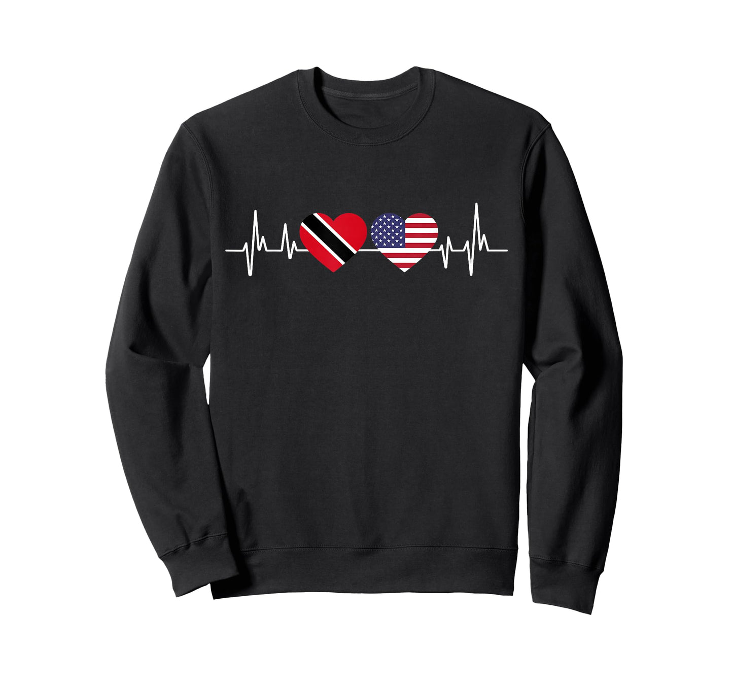 American Flag Heartbeat Trinidad And Tobago T-Shirt
