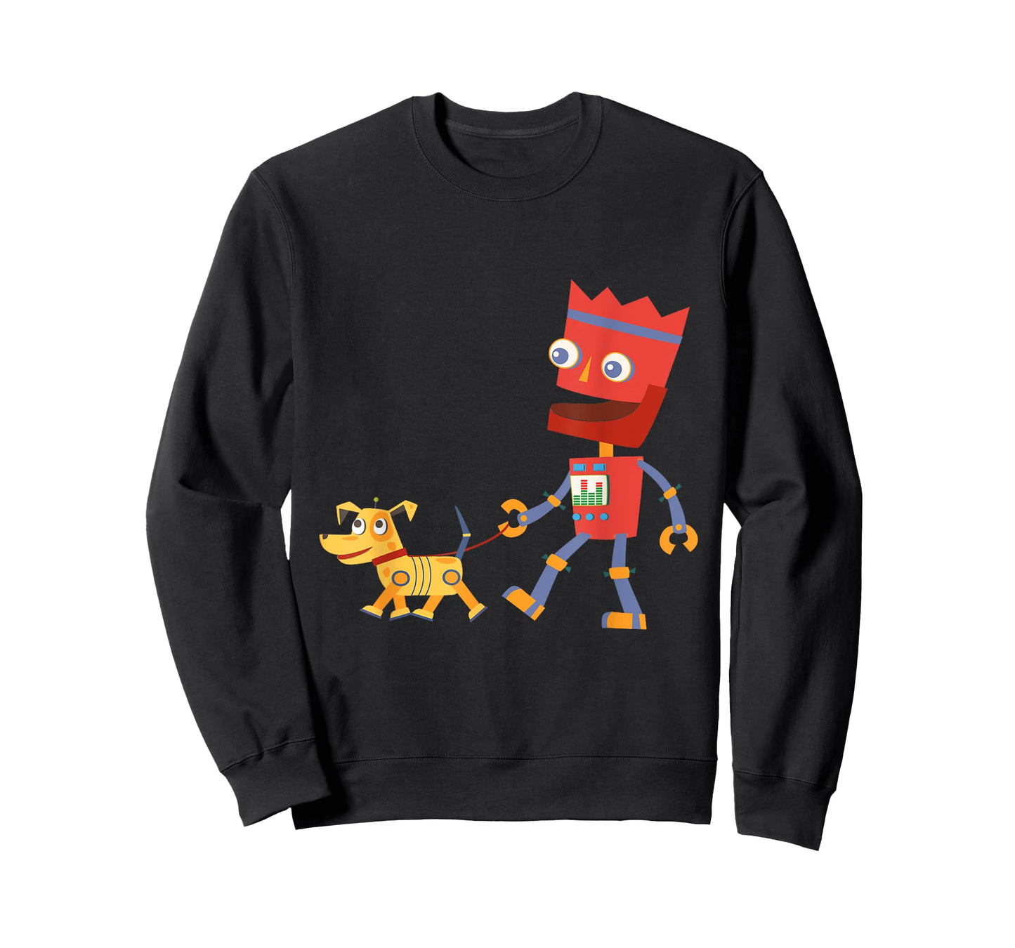 Robot Walking Robotic Dog Funny Face and Silly Walk T Shirt T-Shirt for Men Women Girls Kids