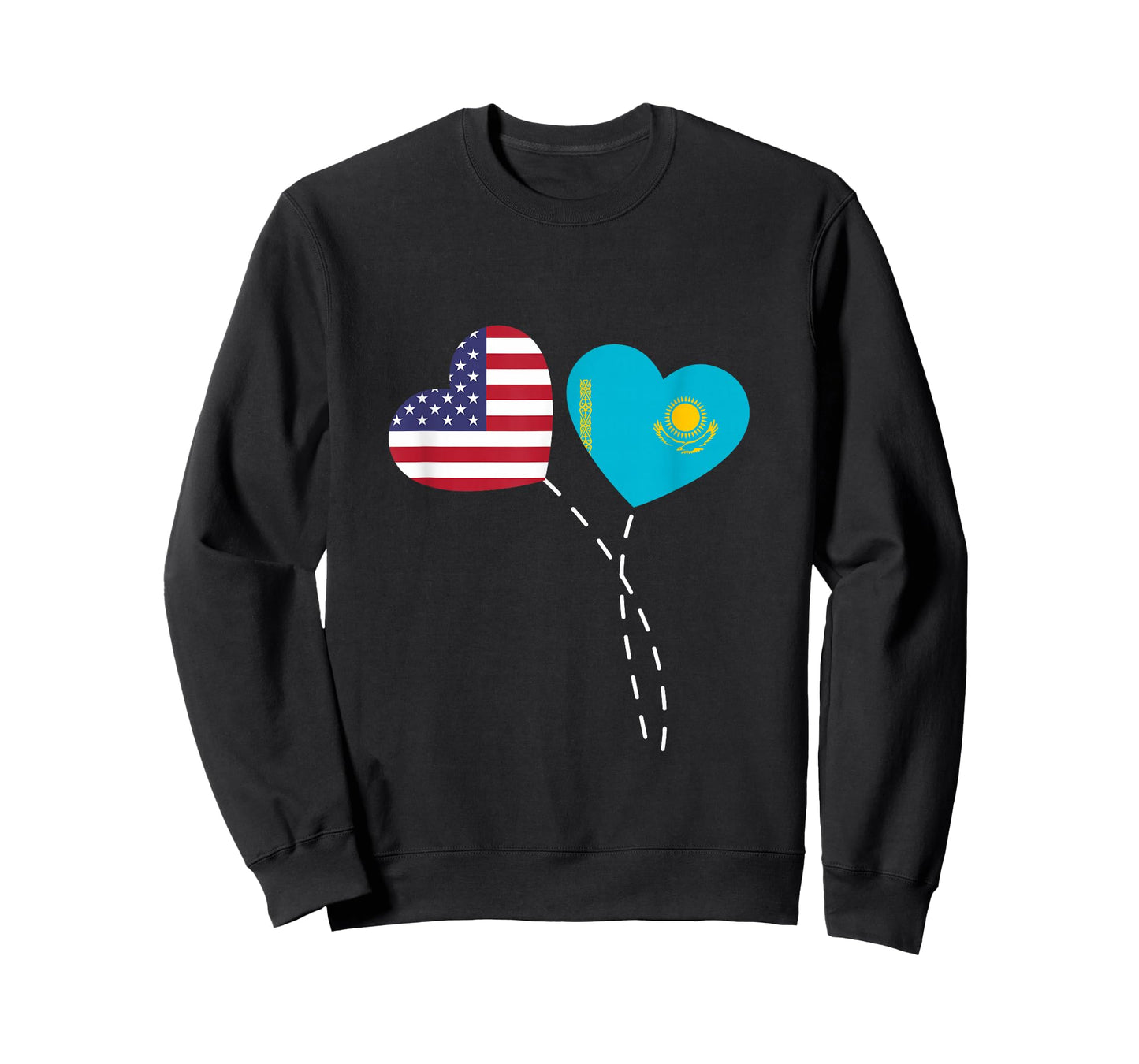 Loving USA Kazakhstan Flag Heart Kazakh Americans Love T-Shirt
