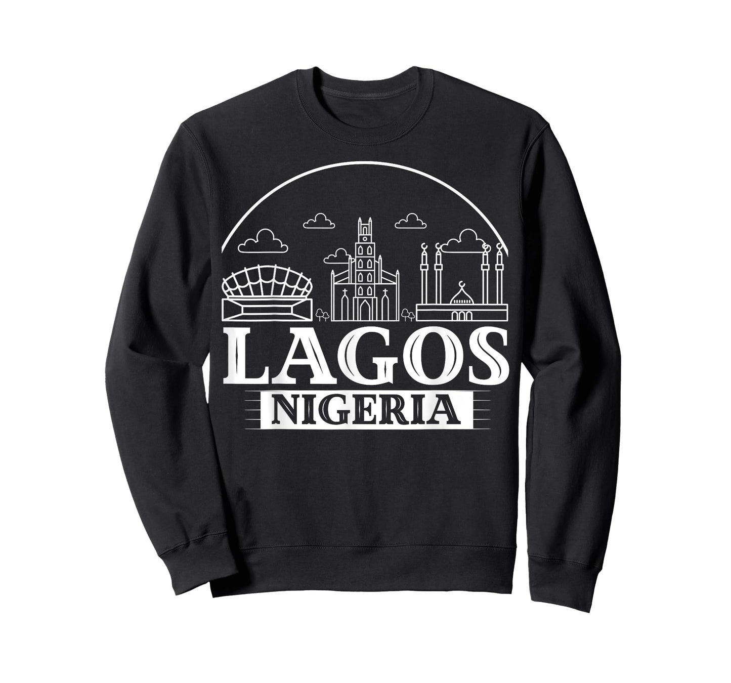 Lagos Nigeria City Skyline Map Travel T-Shirt