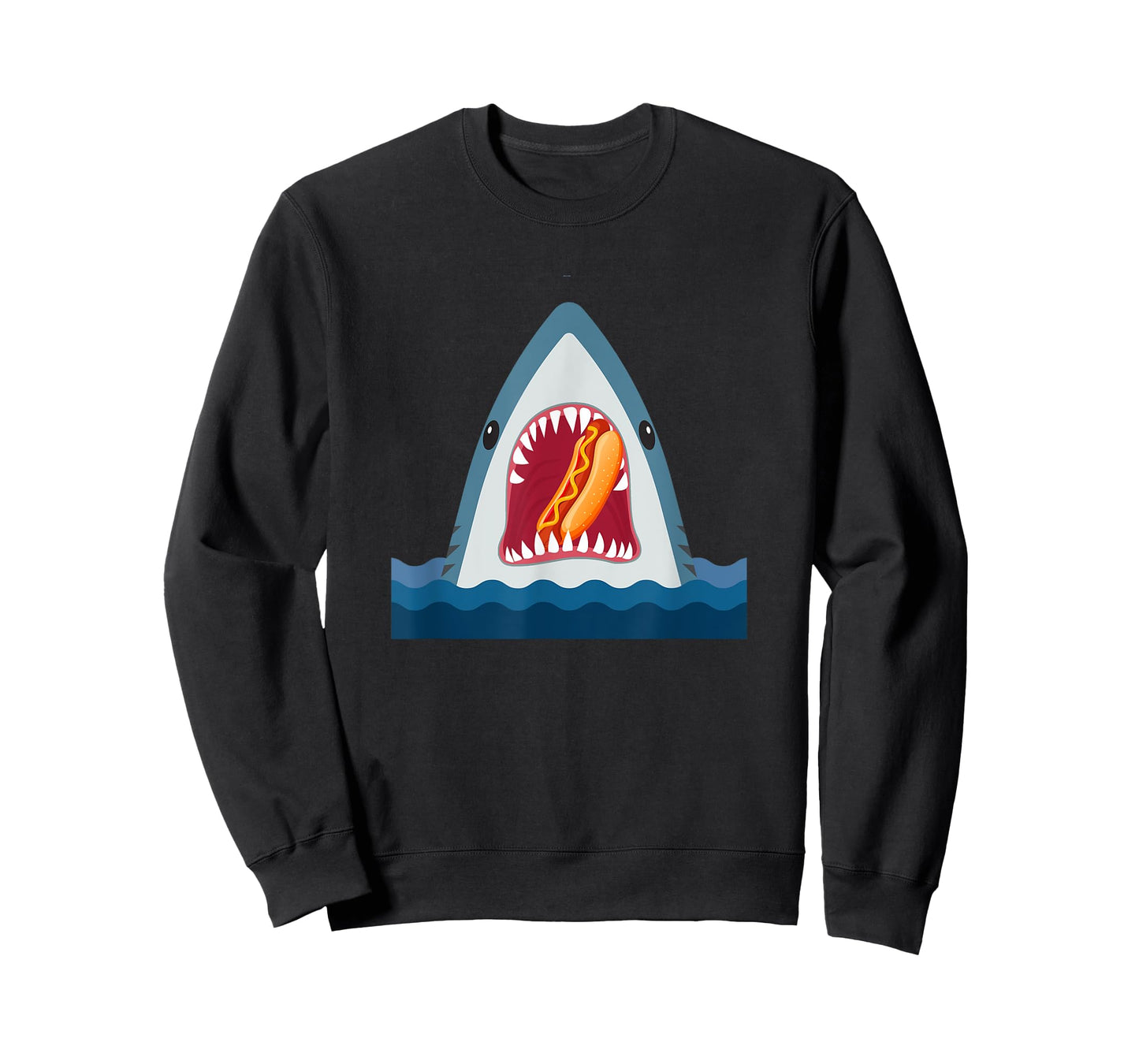 Shark Design Shark Eating Hotdog Food Lover Gift Men Women Kids T-Shirt