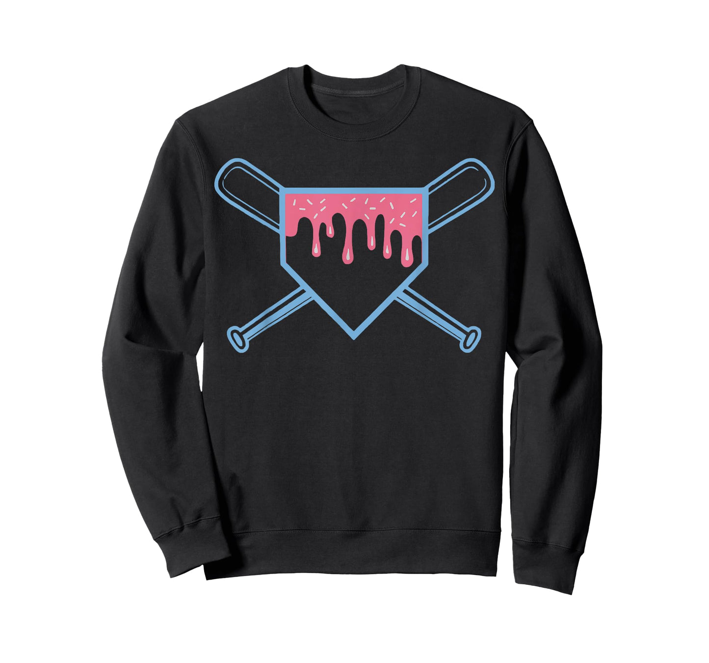 Baseball Home Plate Ice Cream Drip with Sprinkles for Boys T-Shirt