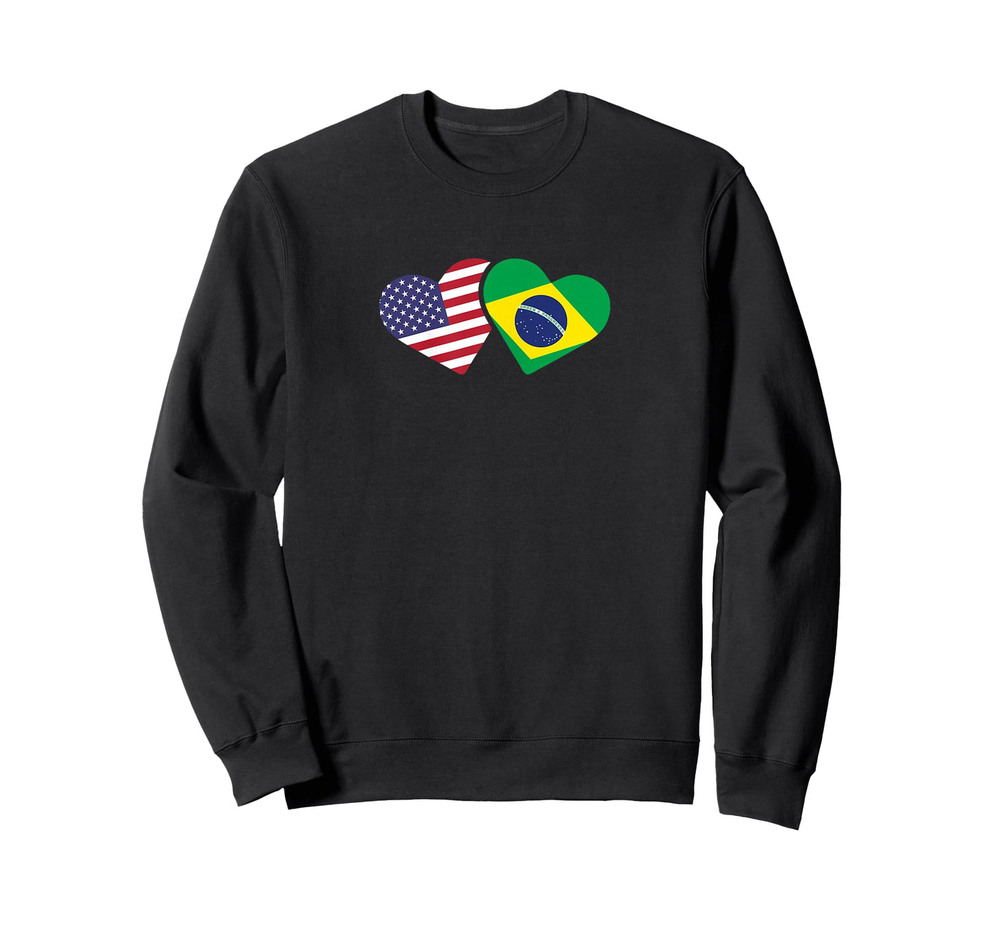 Brazil USA Flag T Shirt Heart Brazilian Americans Love Cute T-Shirt