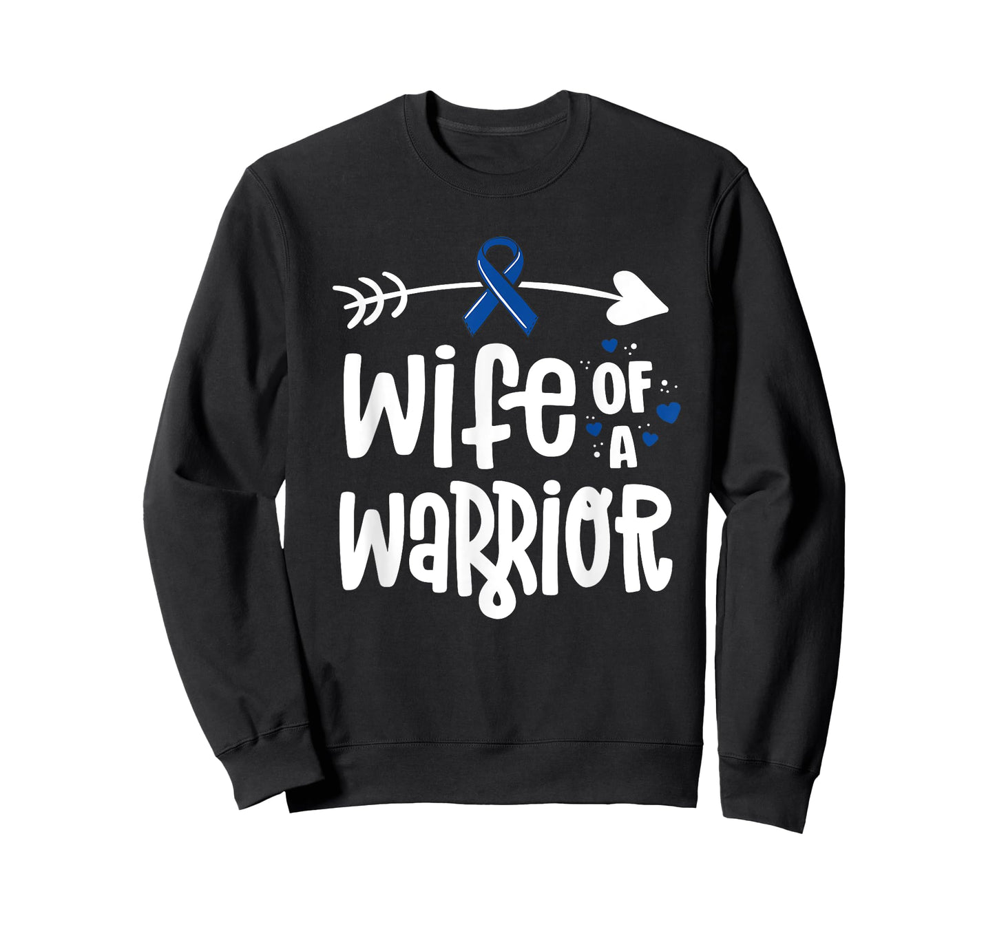 Wife of a Warrior Blue Ribbon Family Colon Cancer Awareness T-Shirt