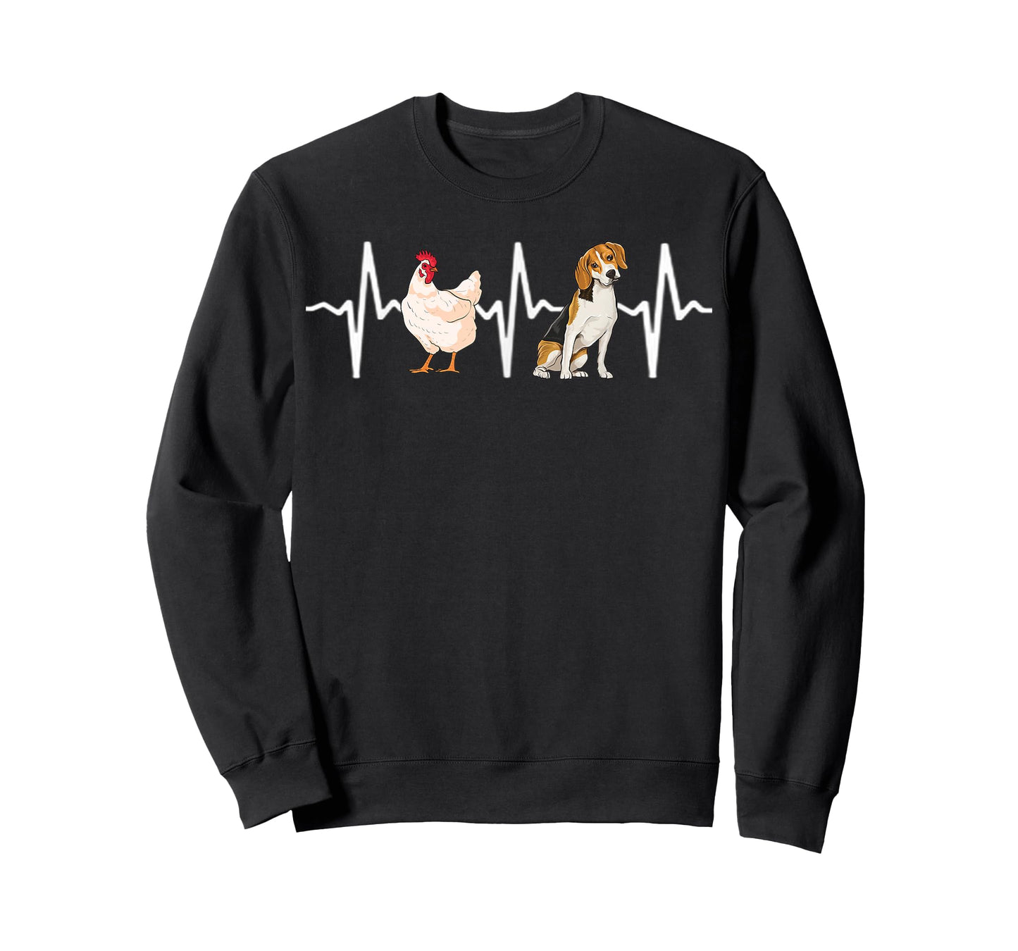 Hen Chicken Beagle Heartbeat Dog Lover Men Women Kids T-Shirt