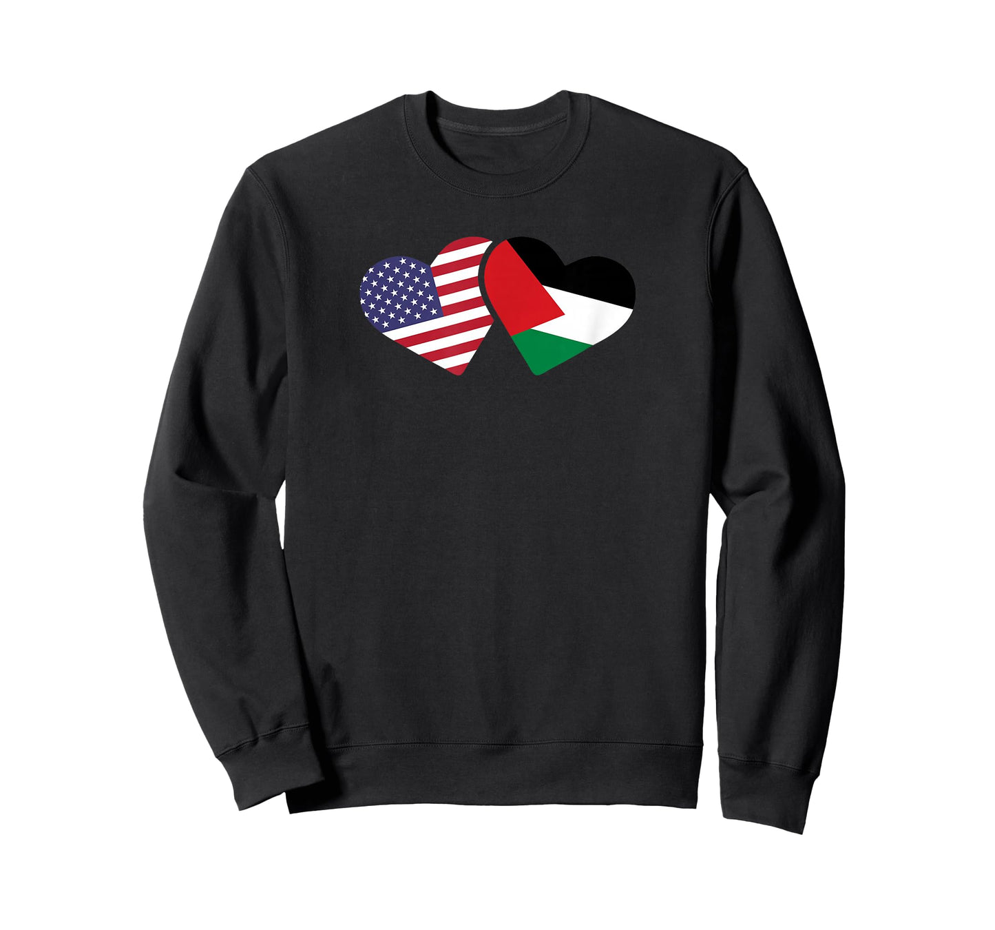 USA Palestine Flag T Shirt Heart Palestinian American Love T-Shirt