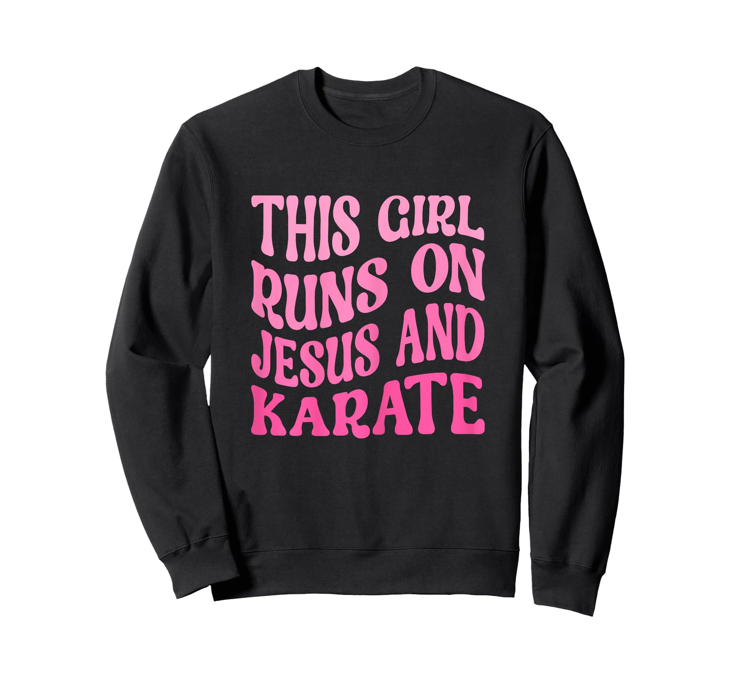 This Girl Runs On Jesus and Karate Funny Christian Karate T-Shirt